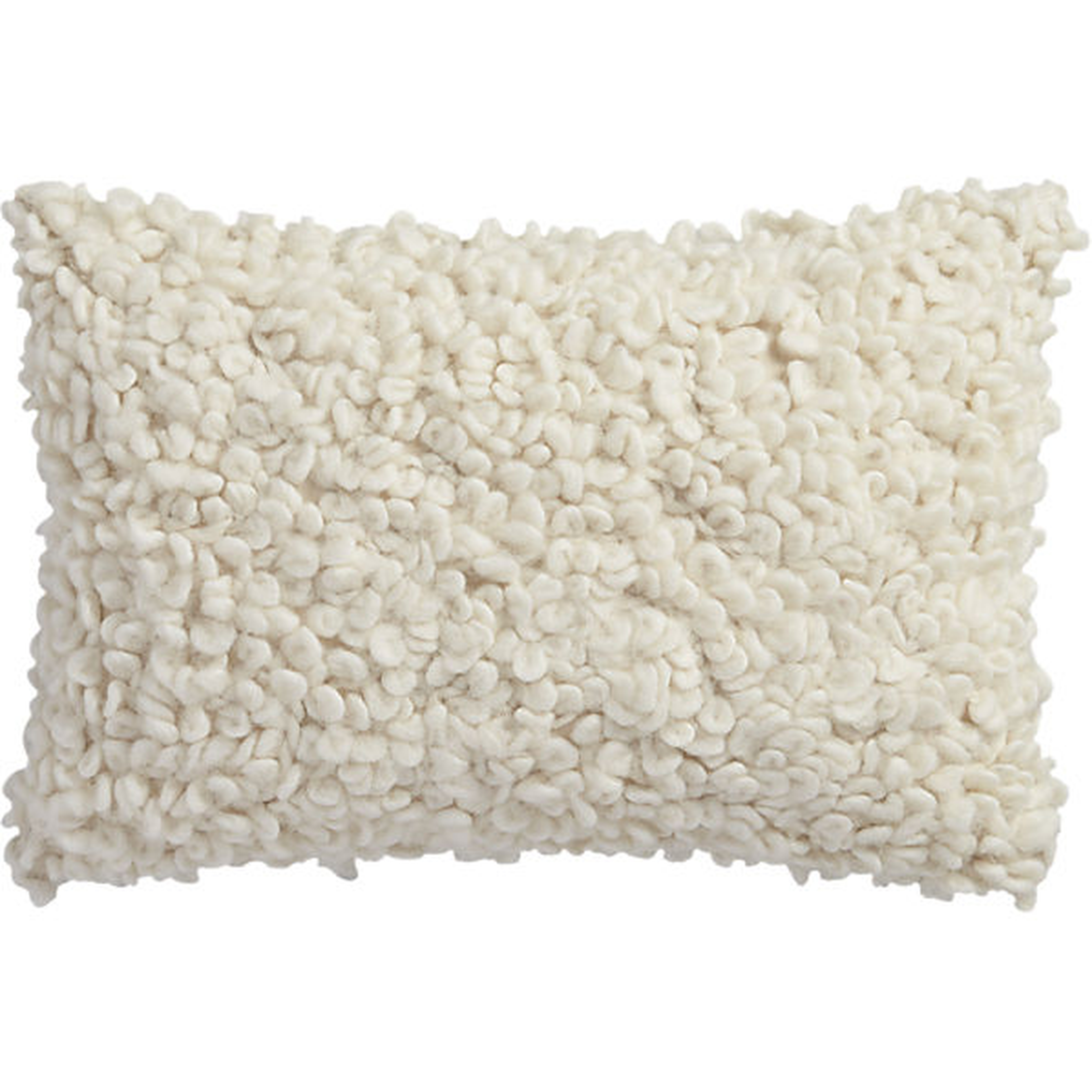 Toodle Pillow with Down-Alternative Insert, Ivory, 18" x 12" - CB2