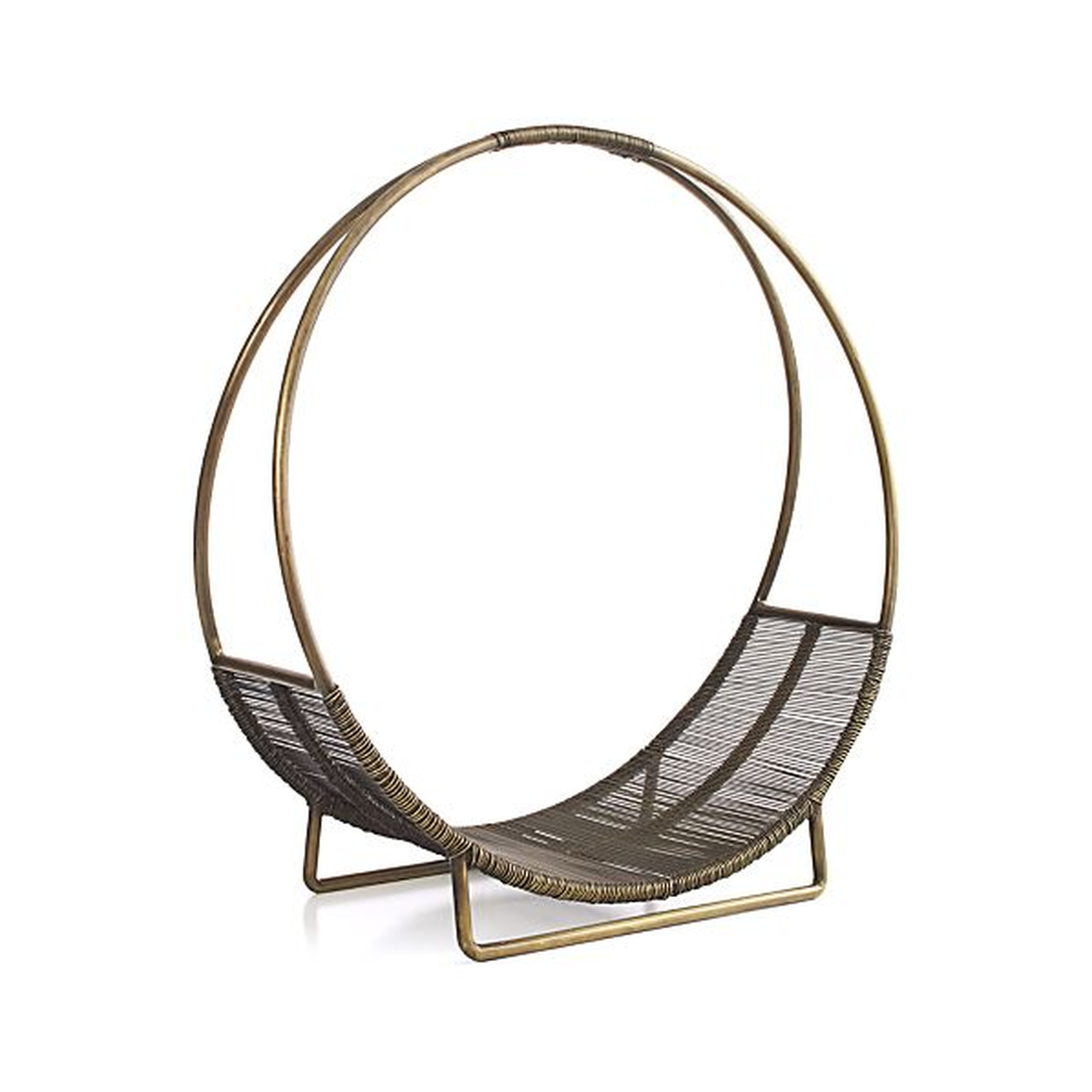 Antiqued Brass Log Holder - Crate and Barrel