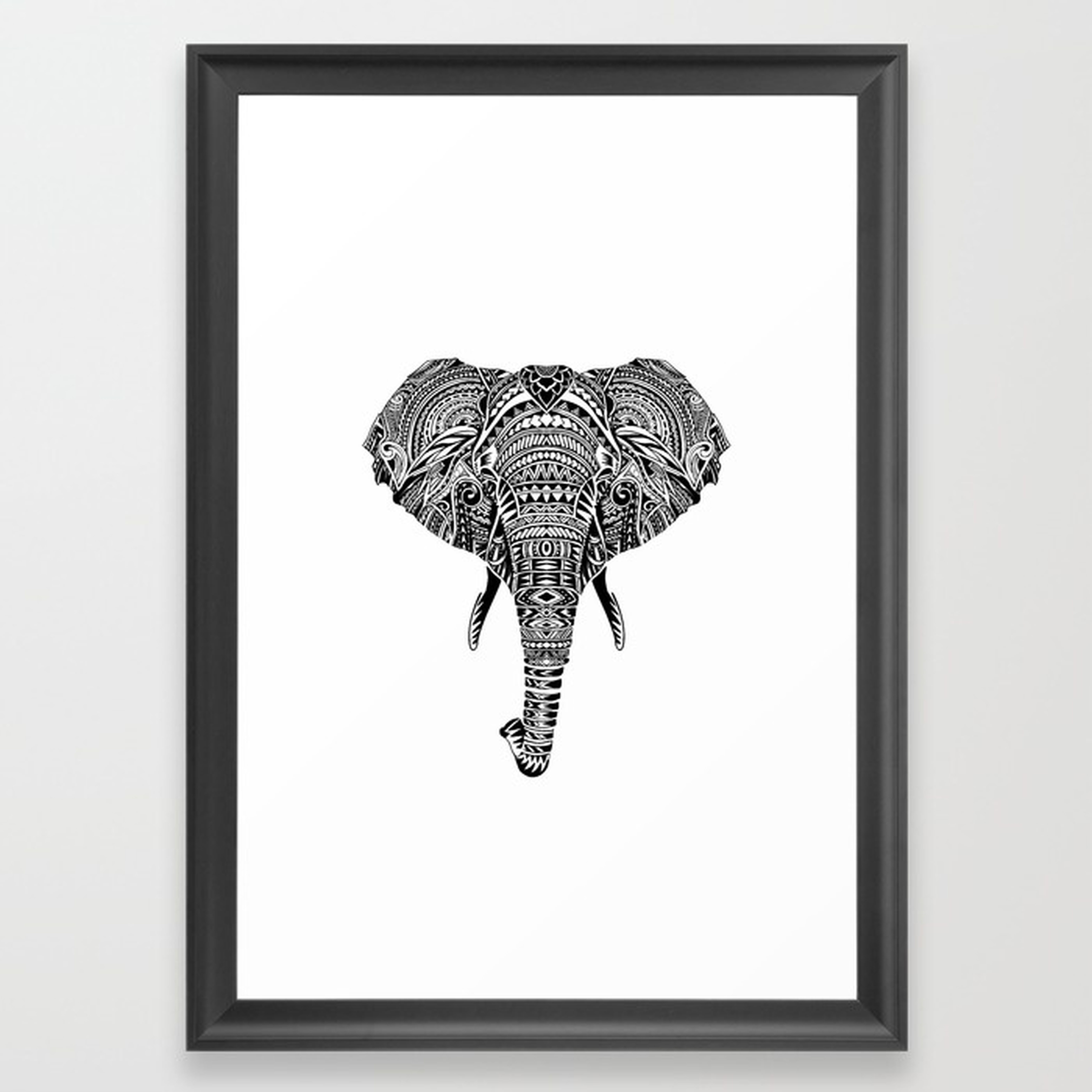 Polynesian Elephant -15" X 21"-Framed - Society6