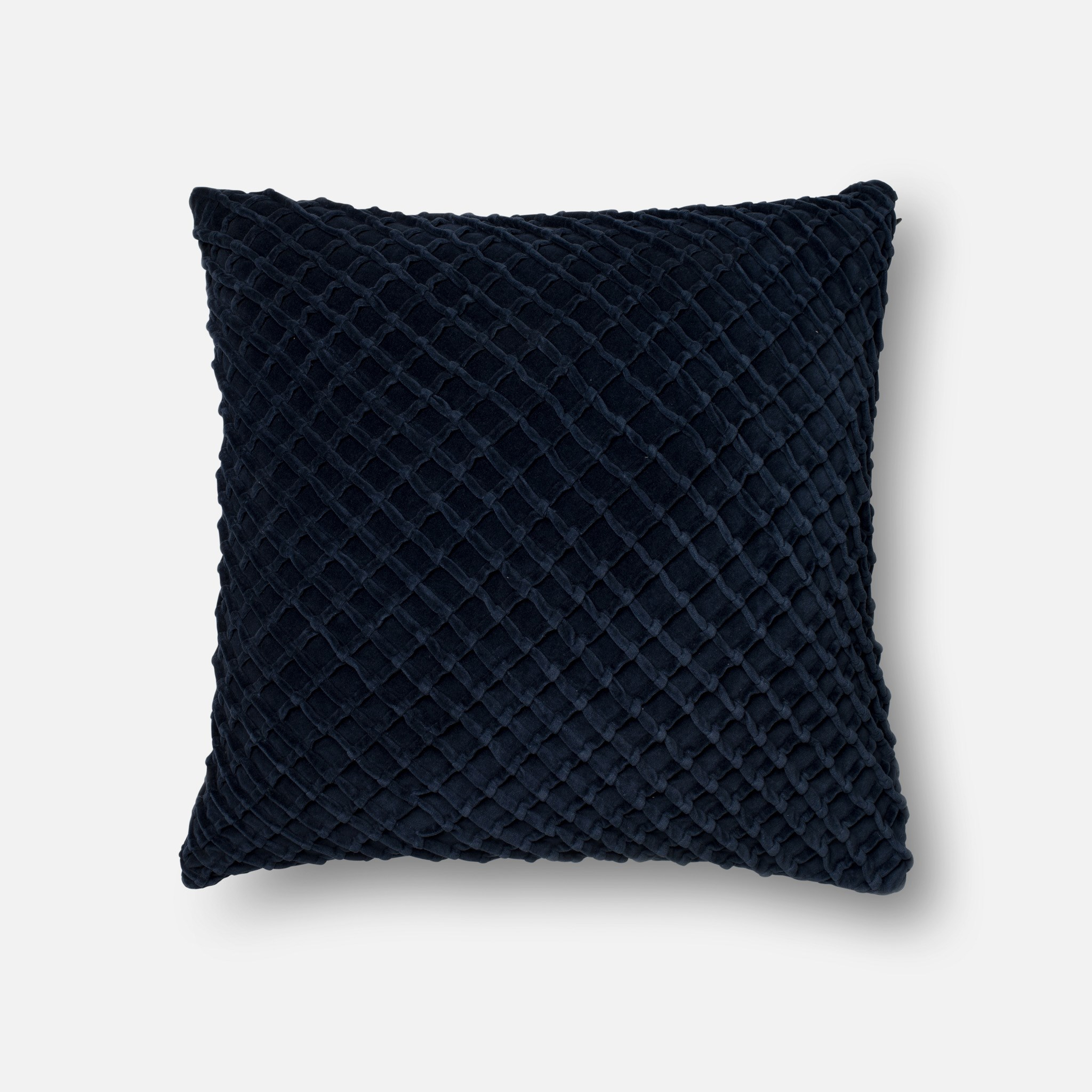P0125 Navy Pillow - 22x22 - with insert - Loma Threads
