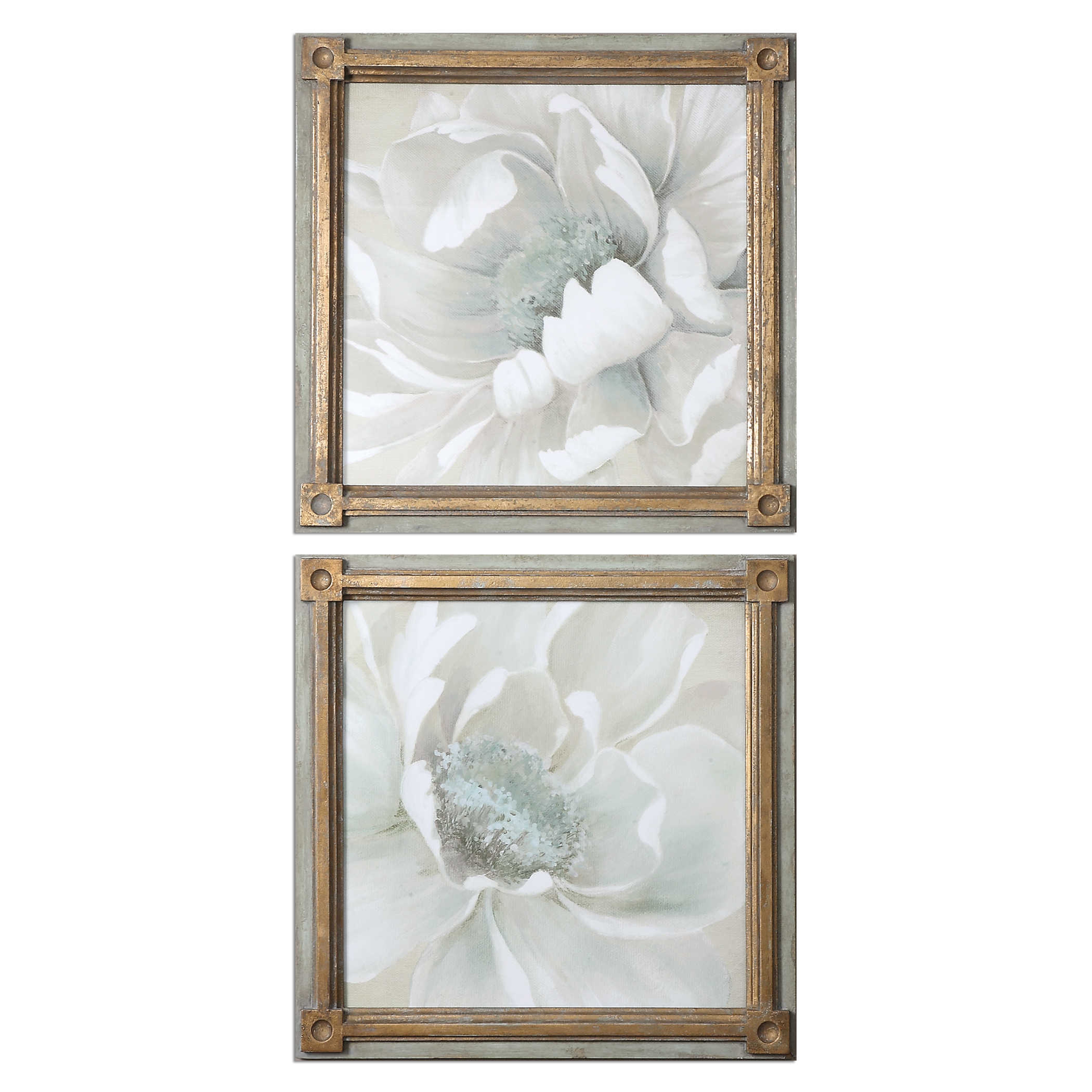 Winter Blooms, S/2 - Gray-green frames - Uttermost