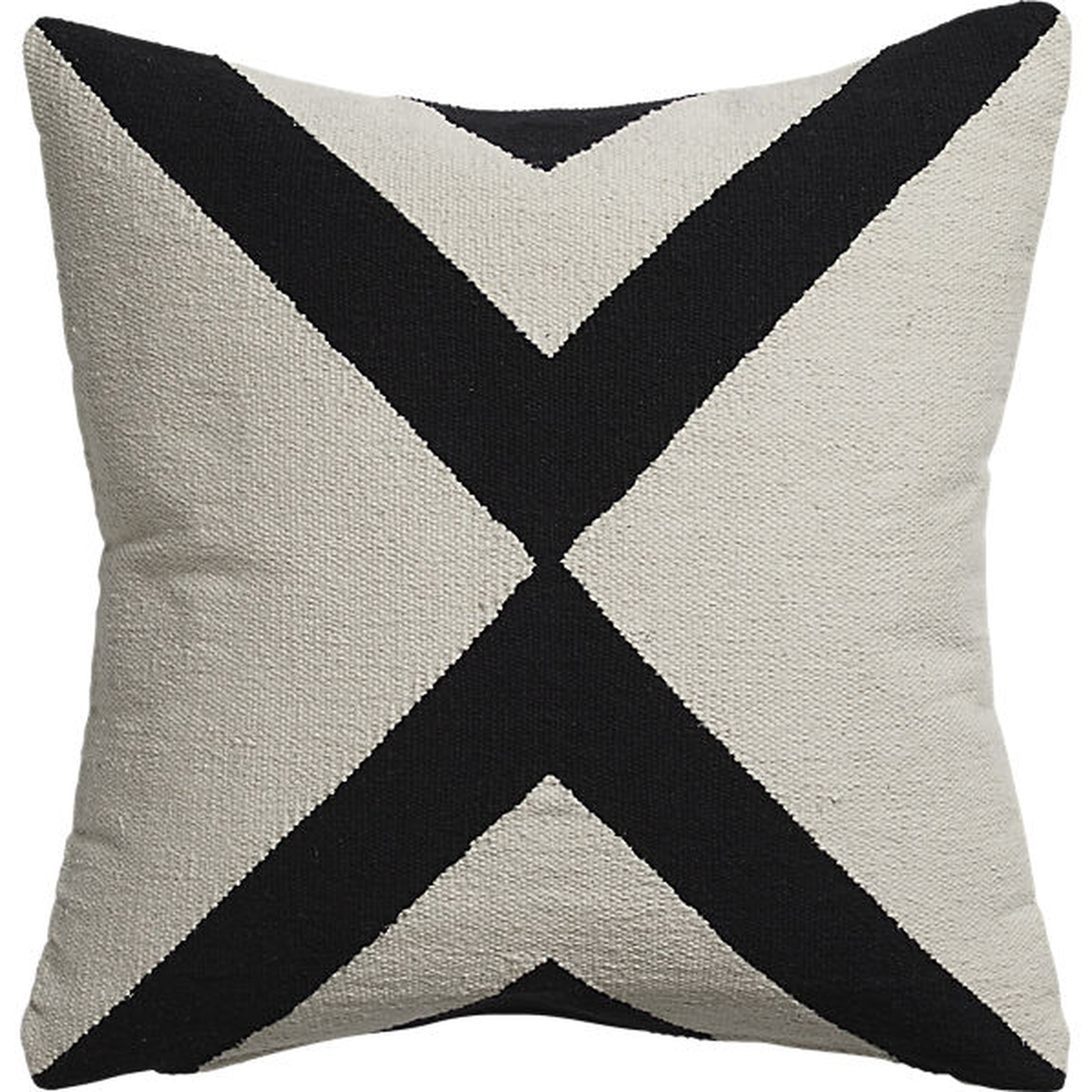 xbase 23" pillow with feather insert- White /Black - CB2