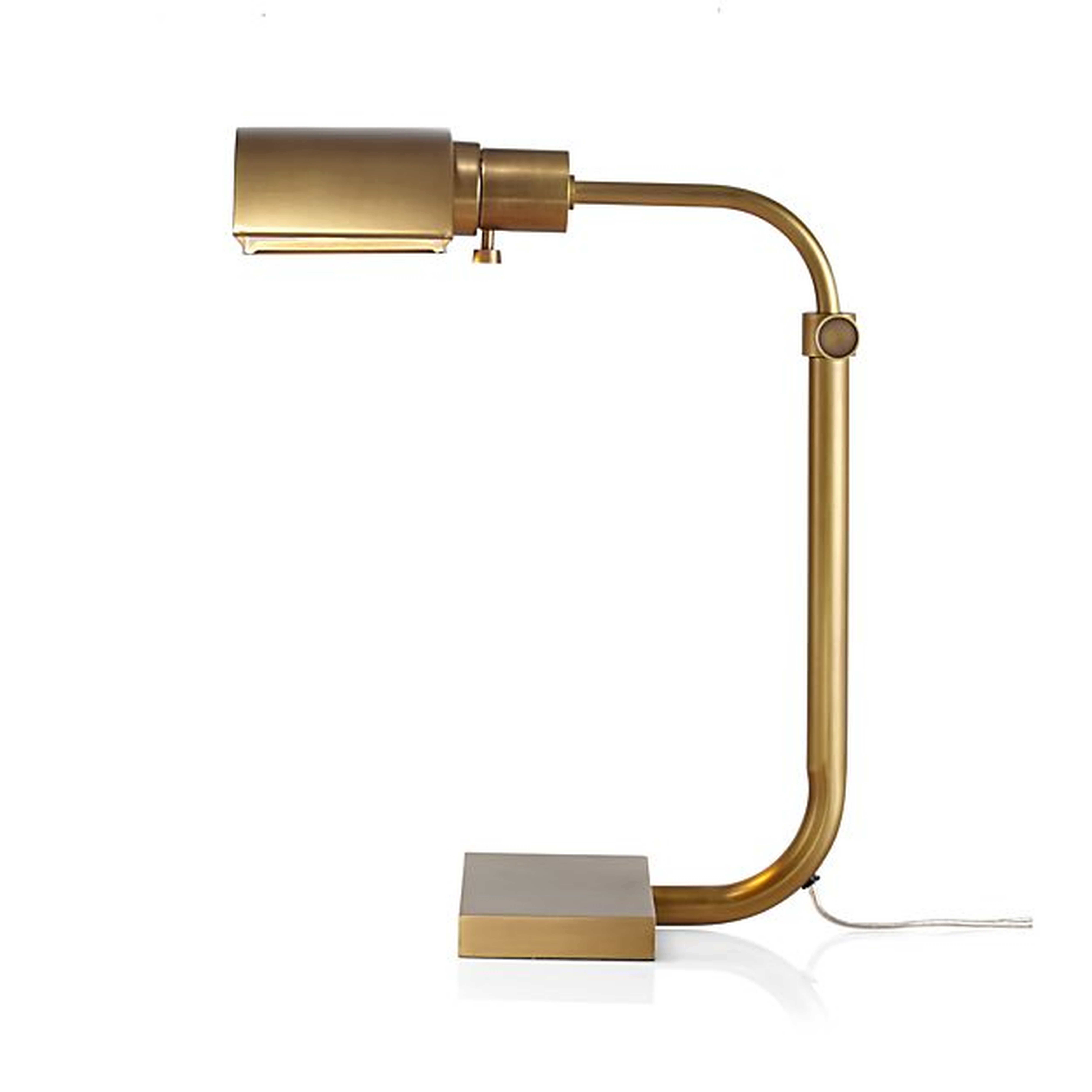 Theorem Aged Brass Desk Lamp - Crate and Barrel