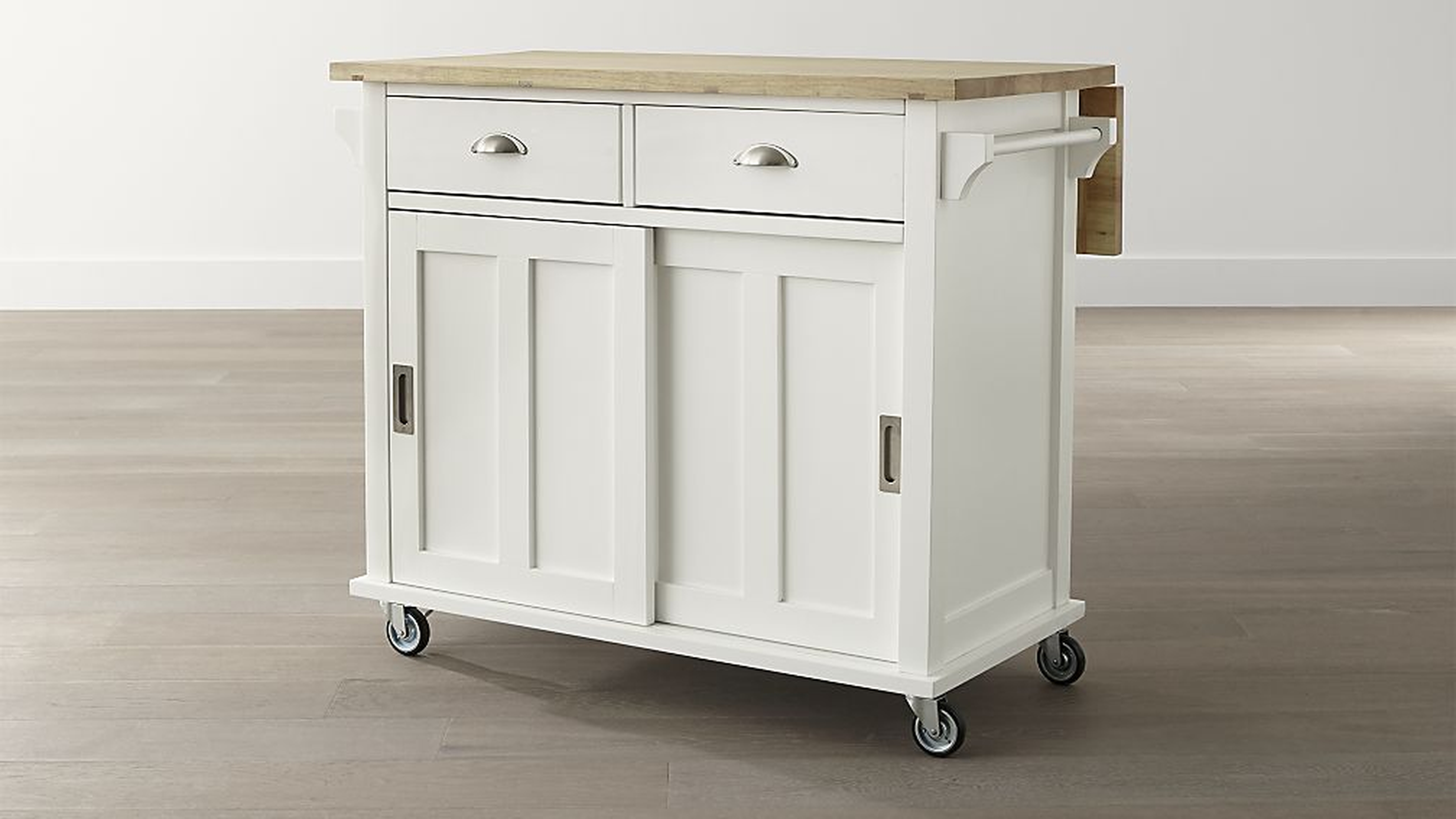 Belmont White Kitchen Island - Crate and Barrel