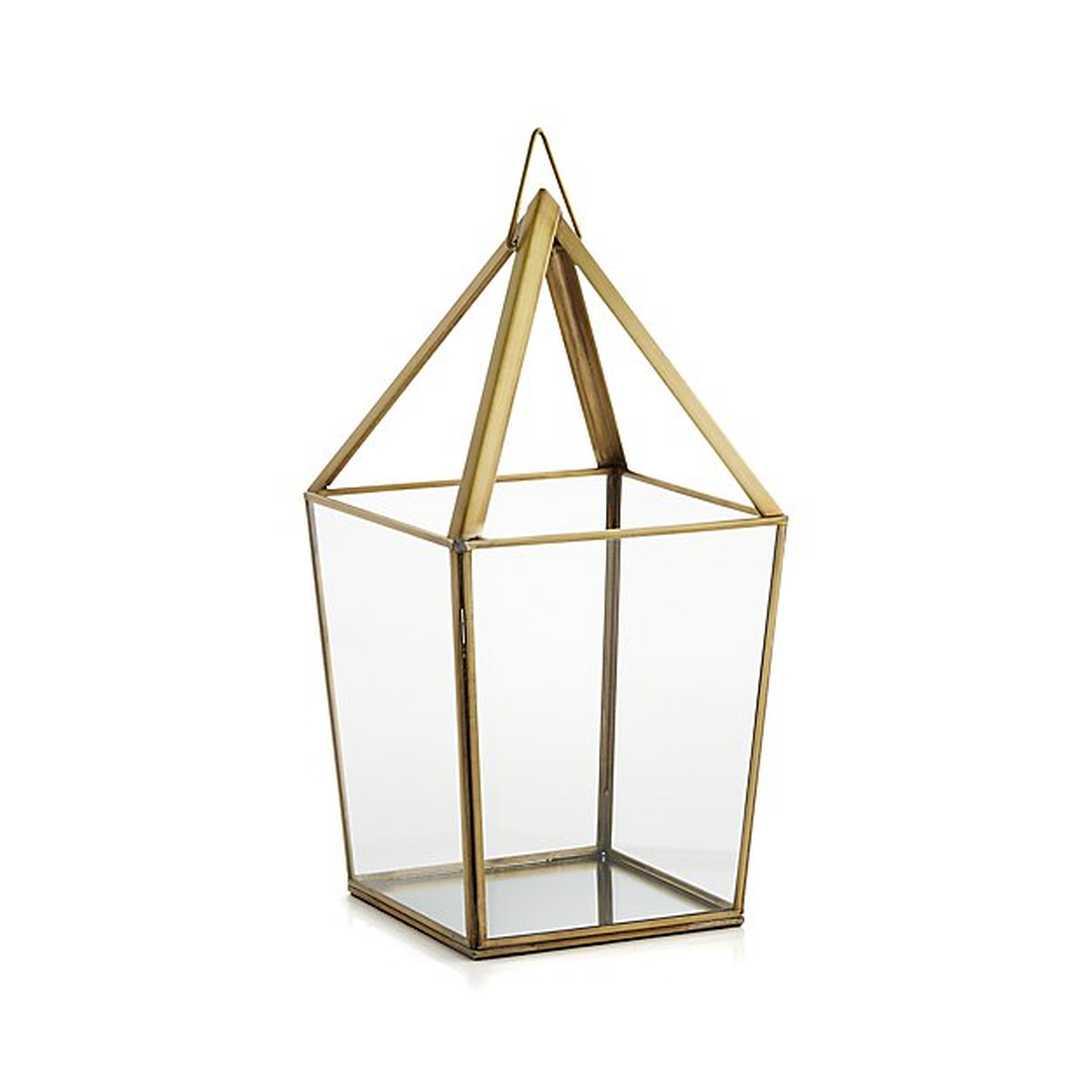 Lillian Brass Medium Lantern - Crate and Barrel