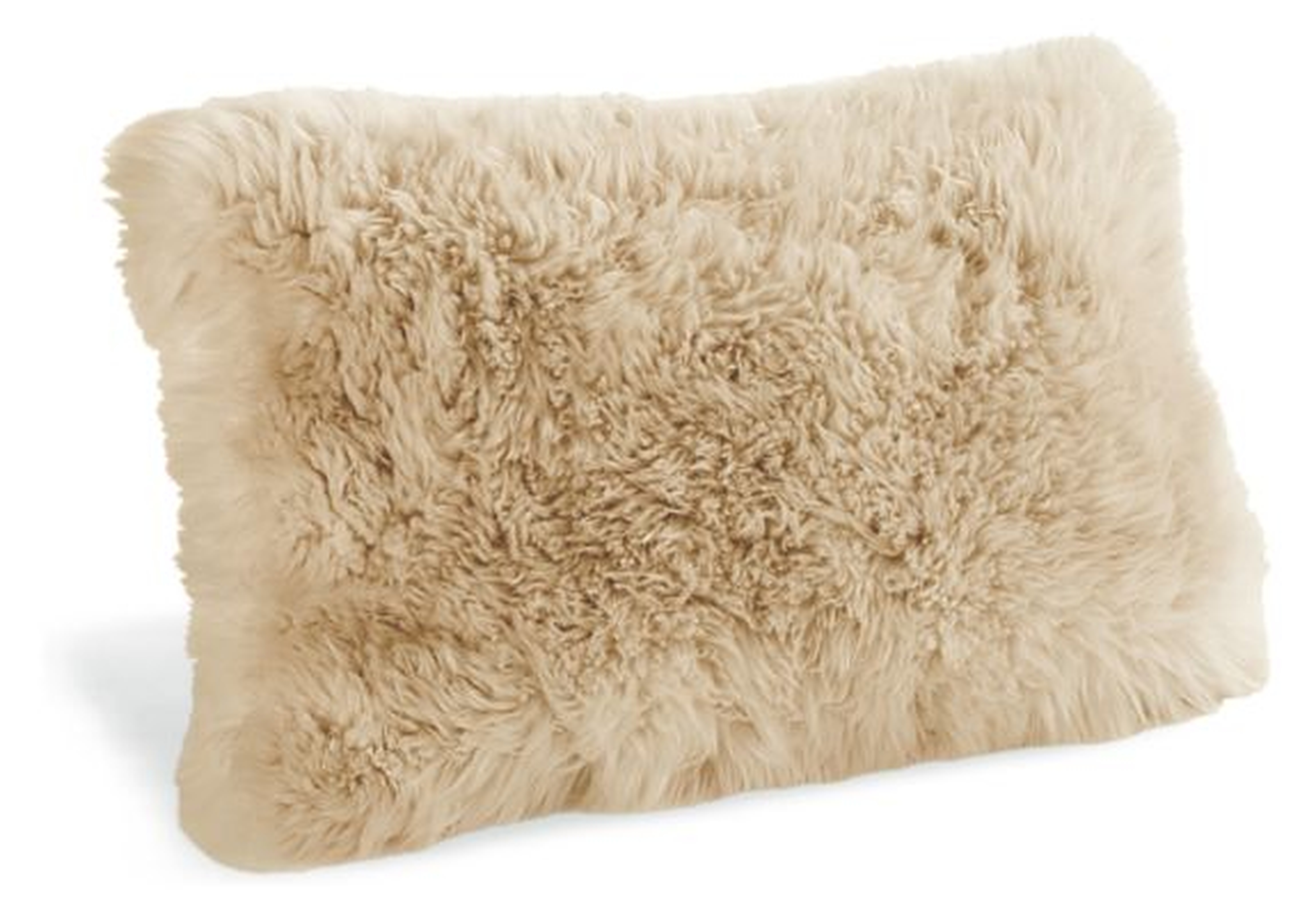 Sheepskin Pillows - Stone,  22"W x 11"H (Polyester fill) - Room & Board