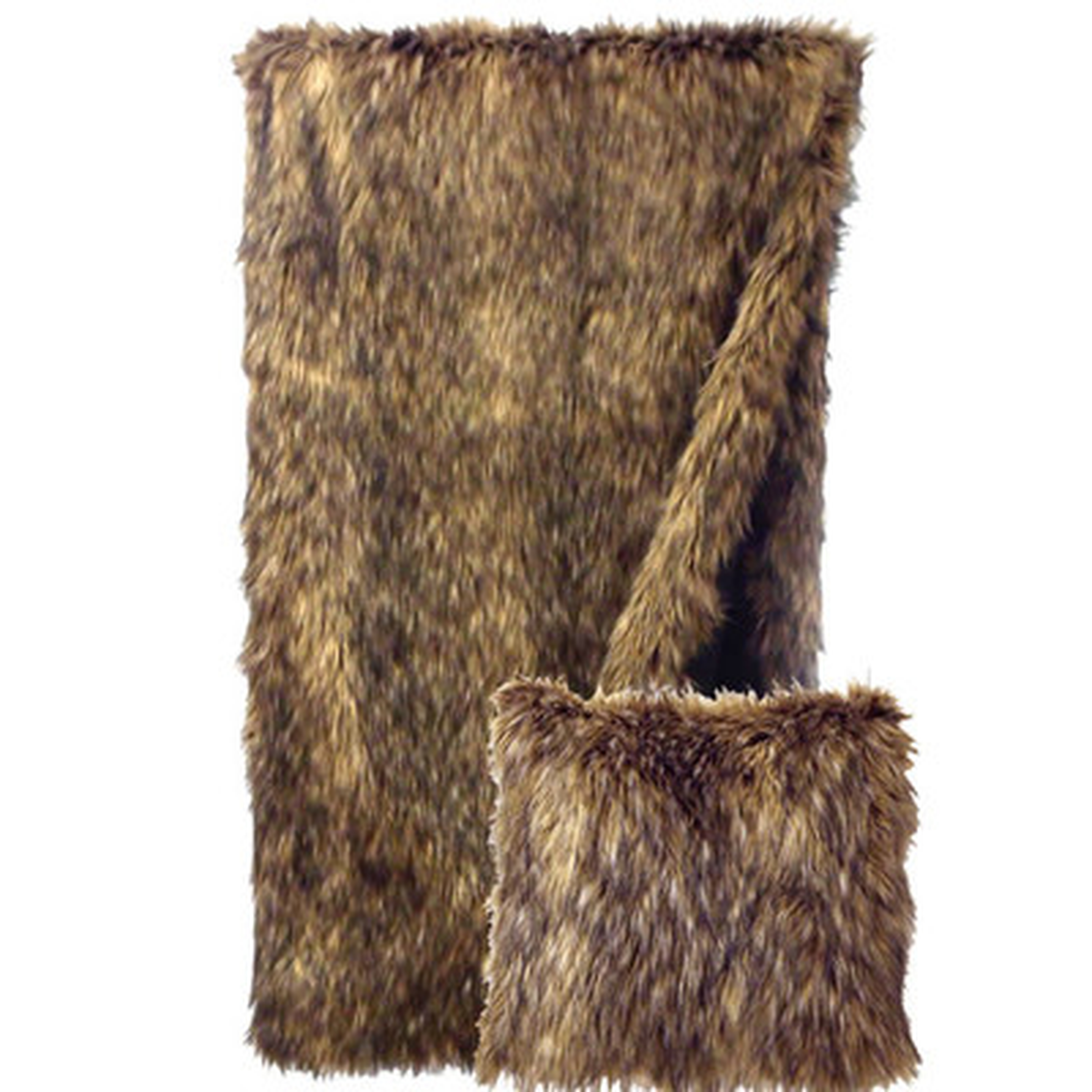 Coyote Faux Fur Throw - Wayfair