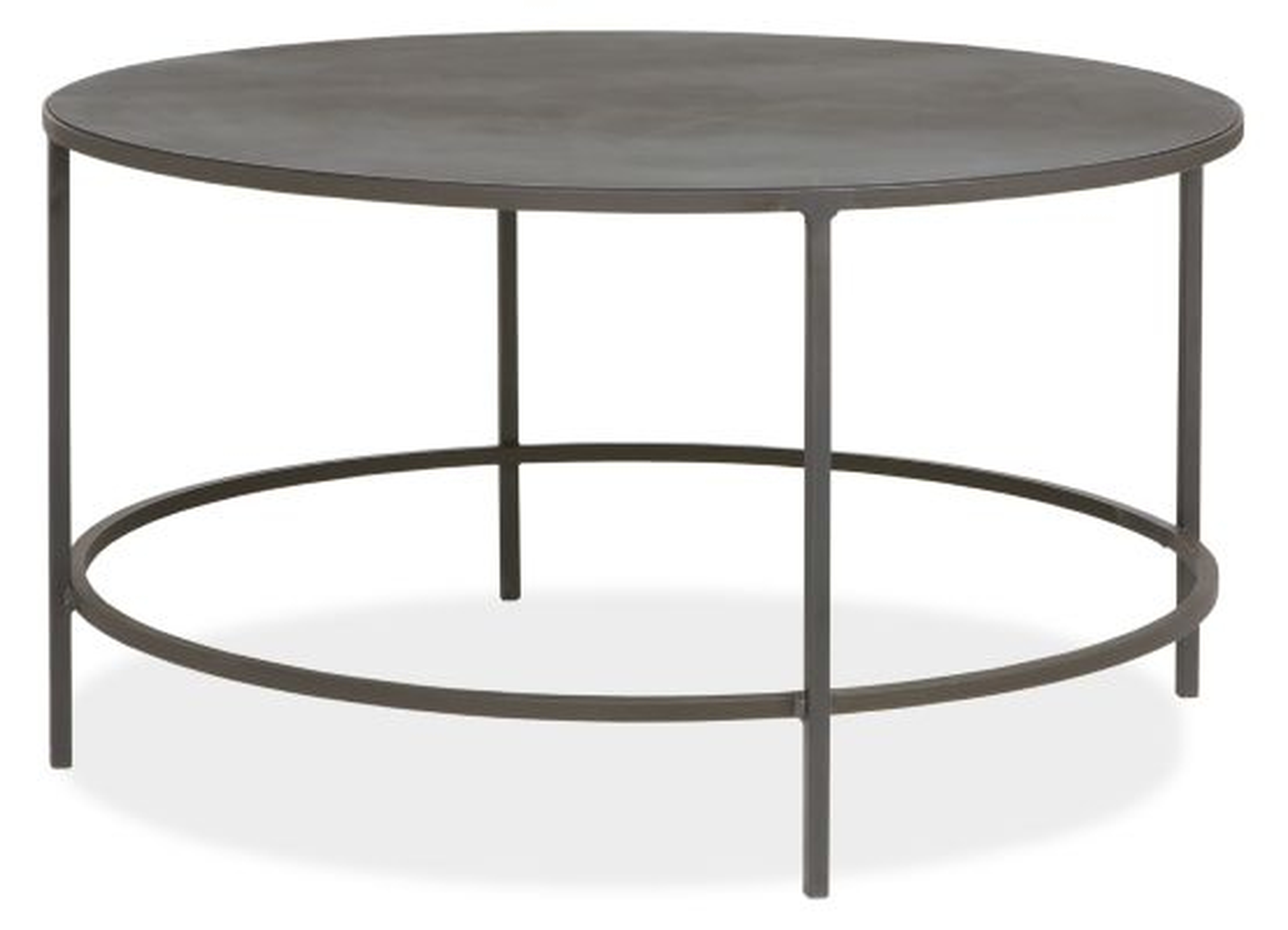 Slim Round Cocktail Table in Natural Steel - Room & Board