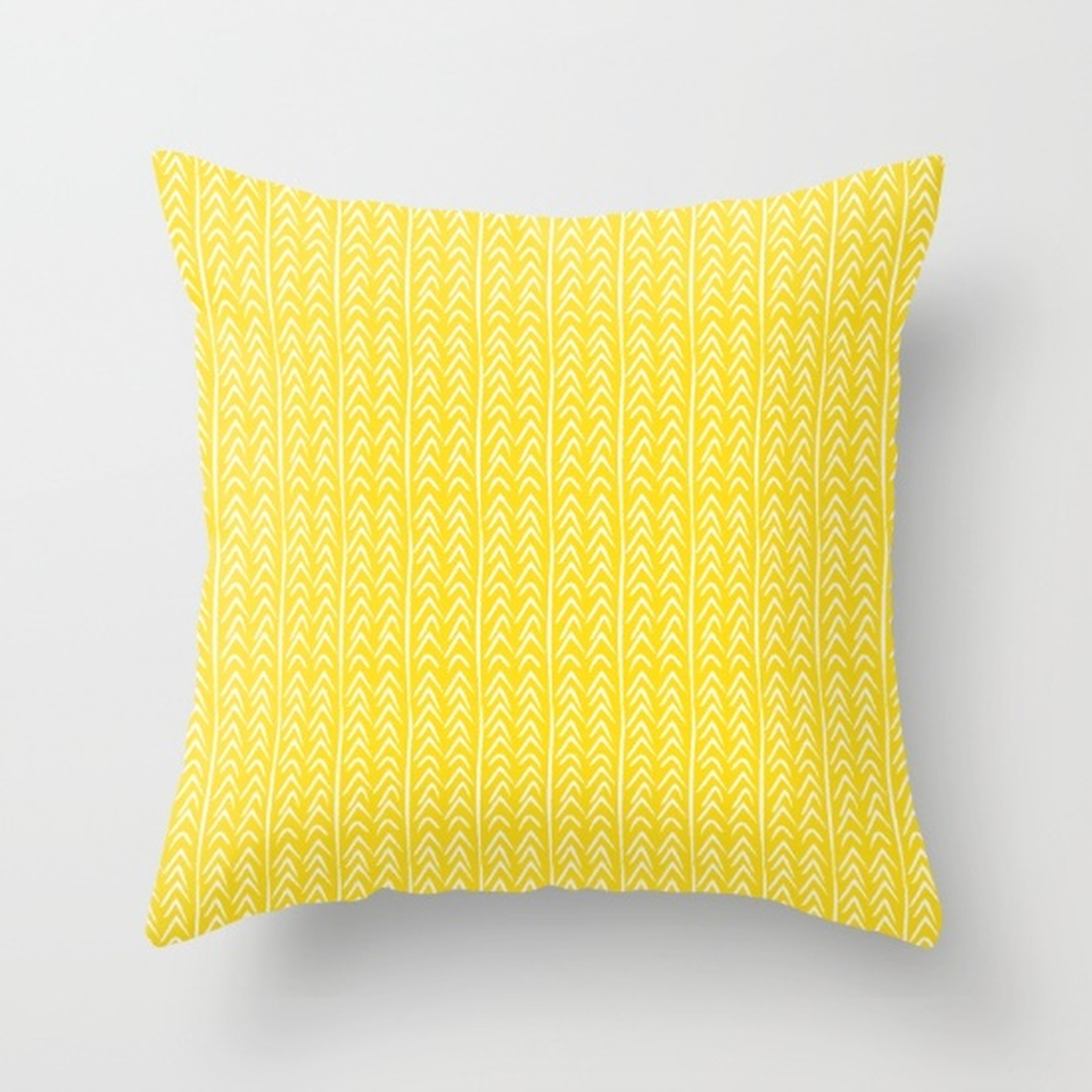 Hello Yellow Pillow - 18" x 18" with Down Insert - Society6