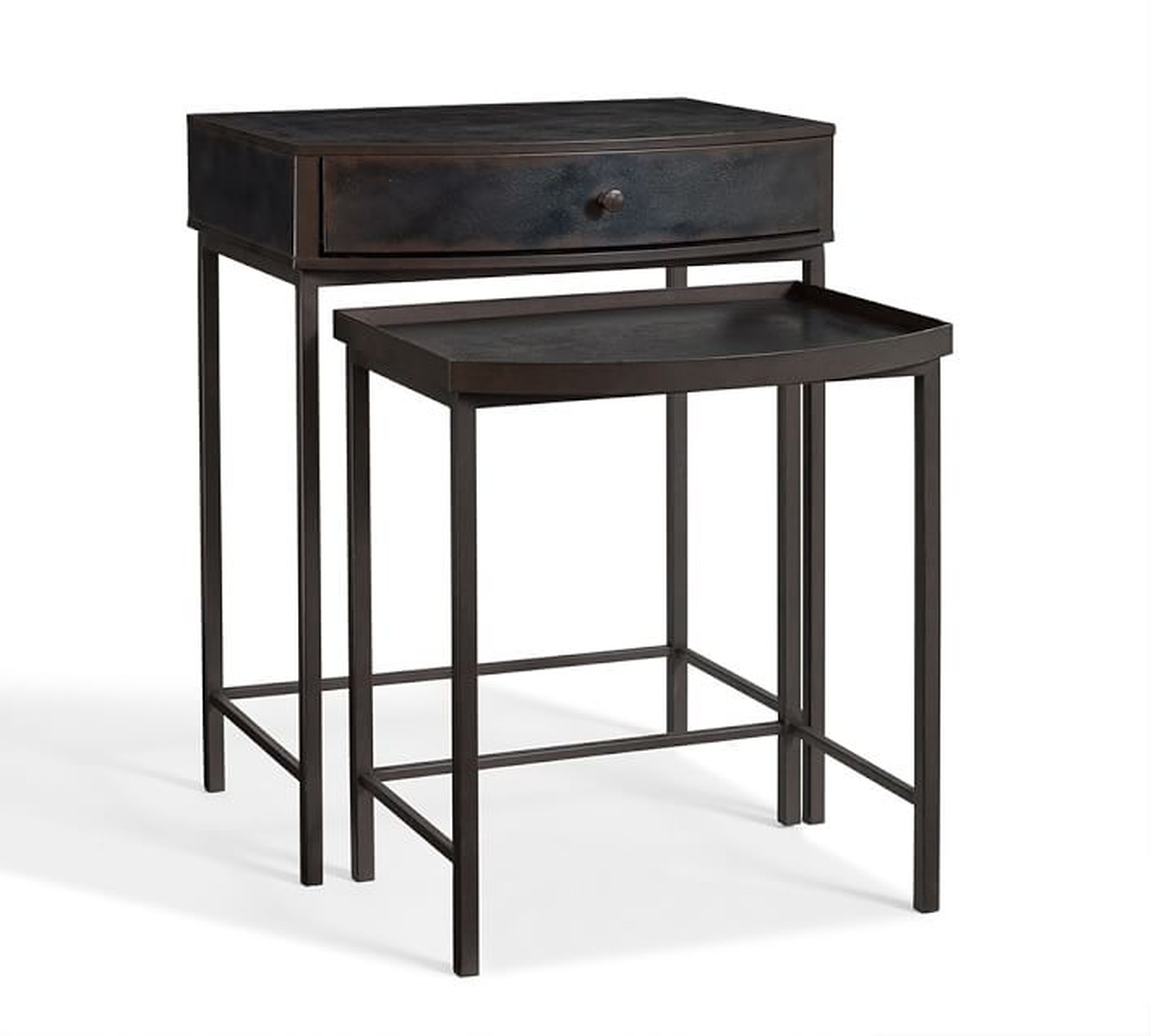 Woodrow Metal Nesting Bedside Tables, Set of 2 - Pottery Barn