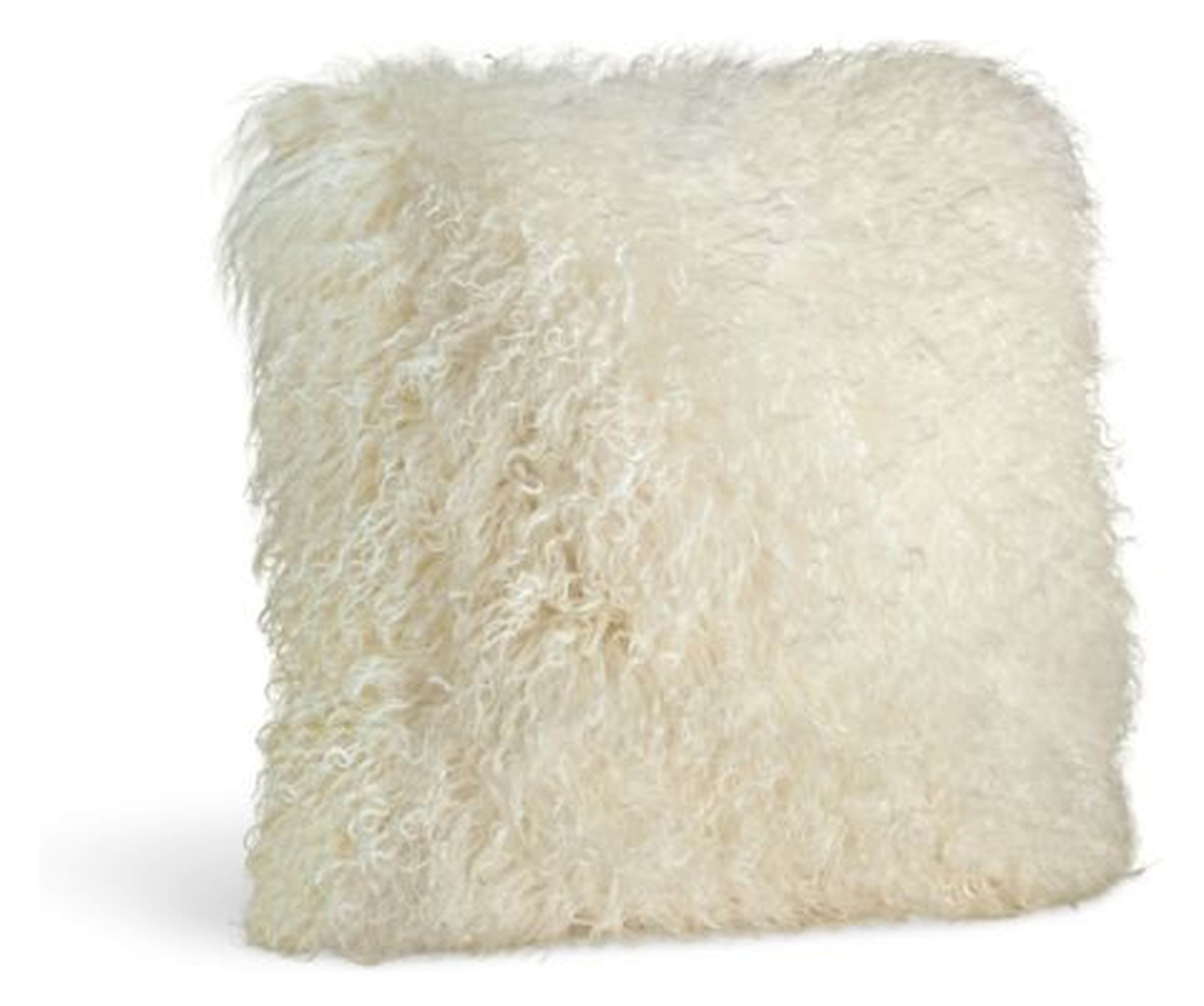 Tibetan Sheepskin Pillow- 16"w 16"h-  Polyester fill insert - Room & Board