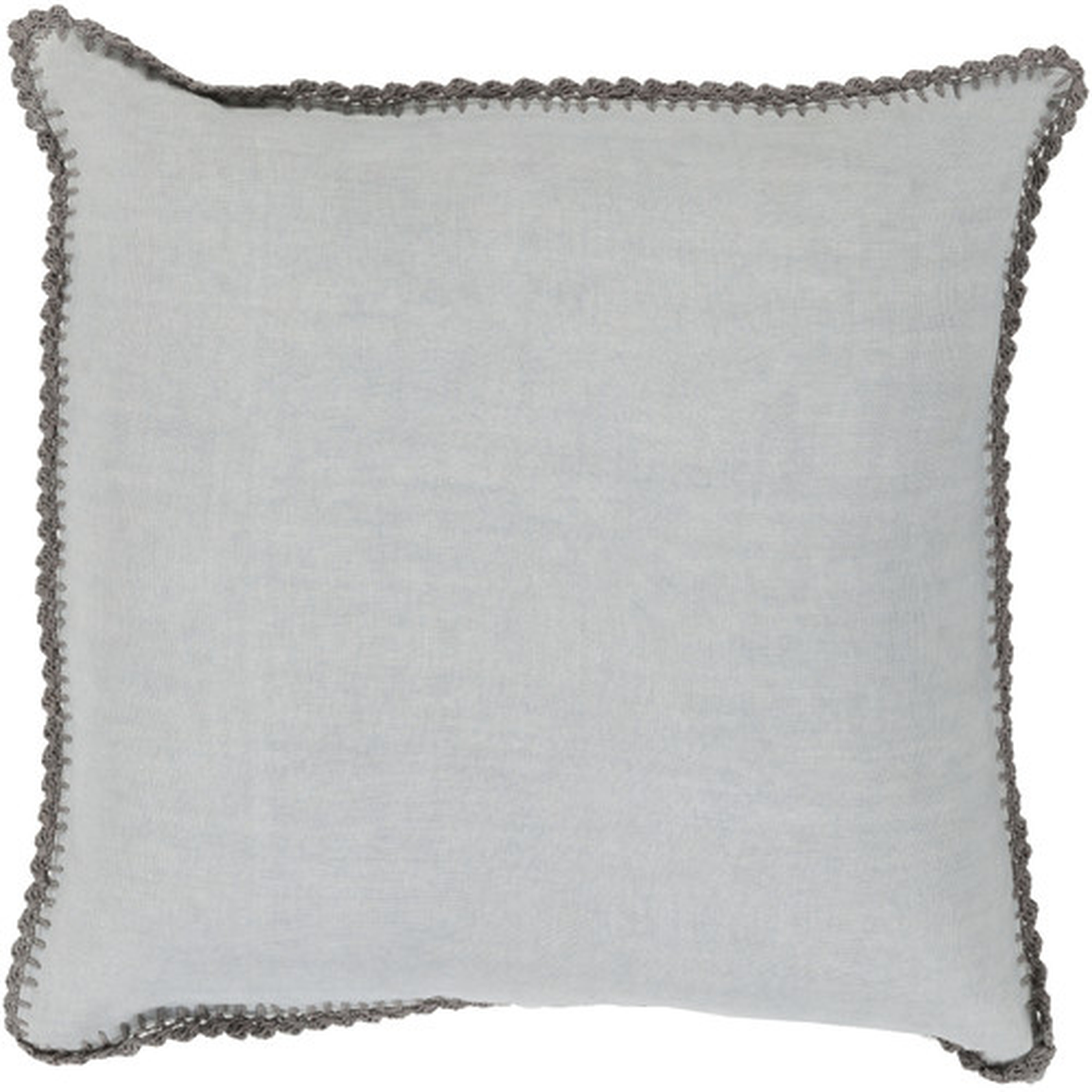 Lura Linen Throw Pillow - Slate/Gray   - 18" Sq- Down fill insert - Wayfair