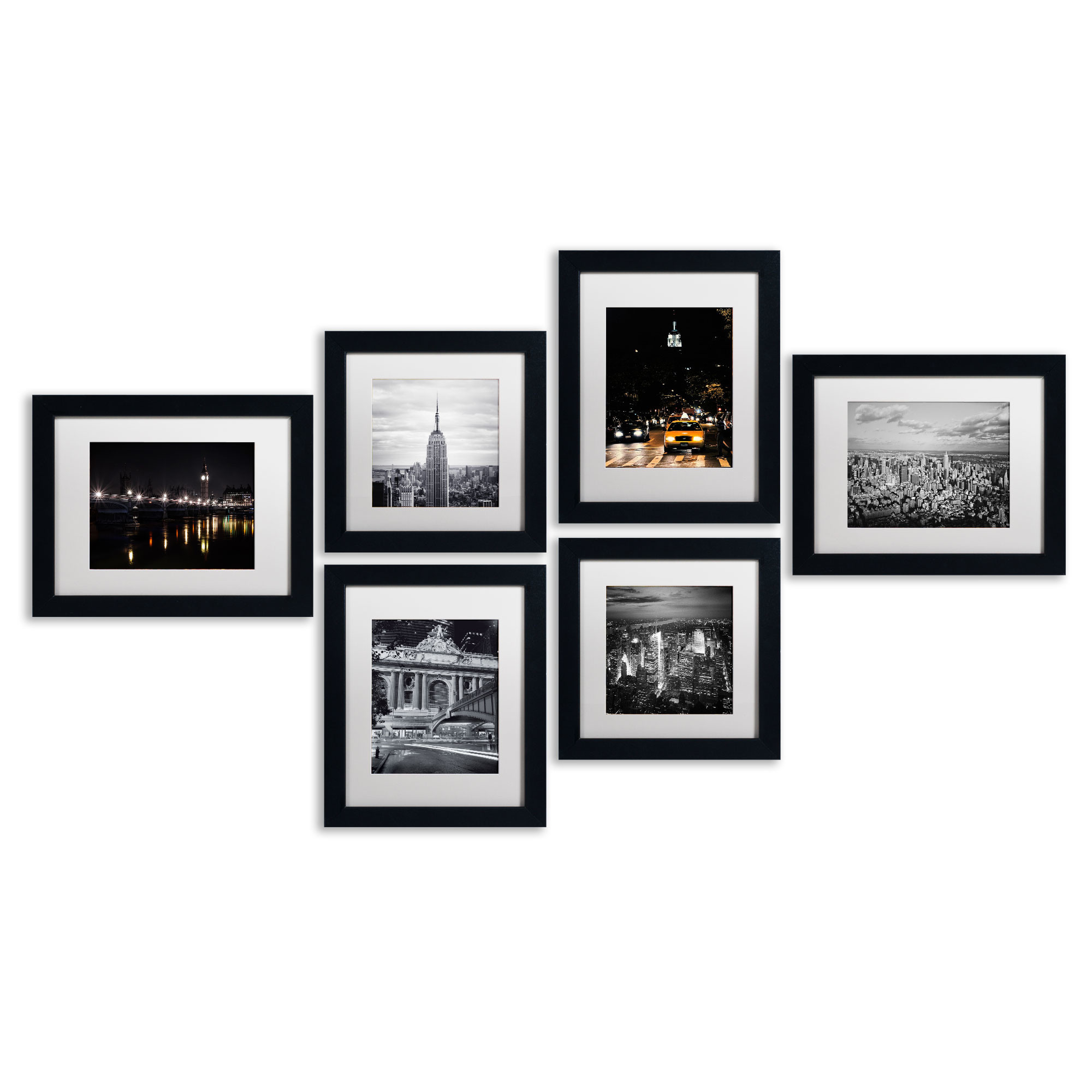 Urban 6 Piece Framed Photographic Print Art Set - 28" H x 58" W x 0.5" D - Wayfair
