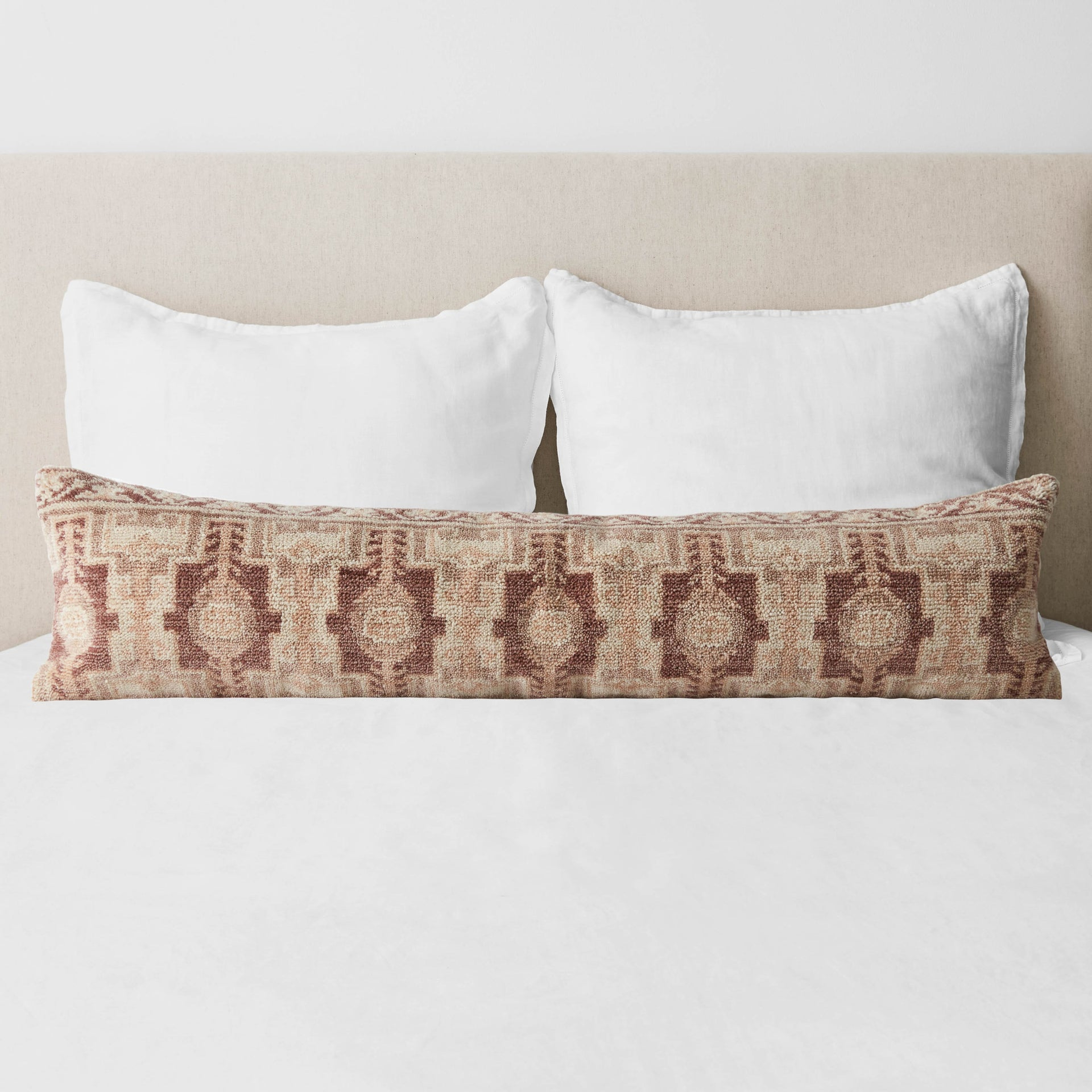 The Citizenry Hana Hand-Knotted Lumbar Pillow | 12" x 48" | Currant Crush - The Citizenry