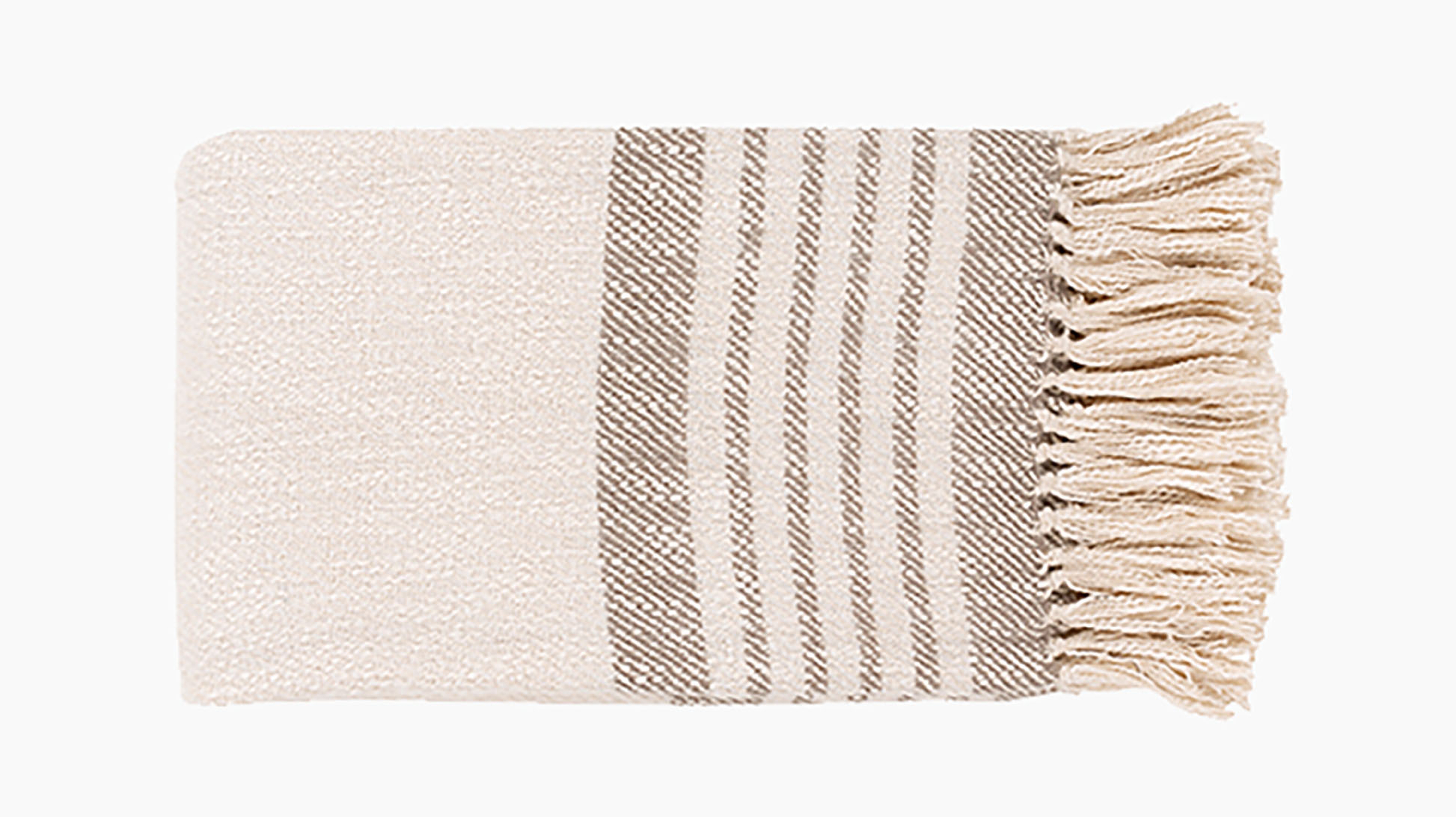 Cabin Stripe Throw Blanket, Taupe - The Inside