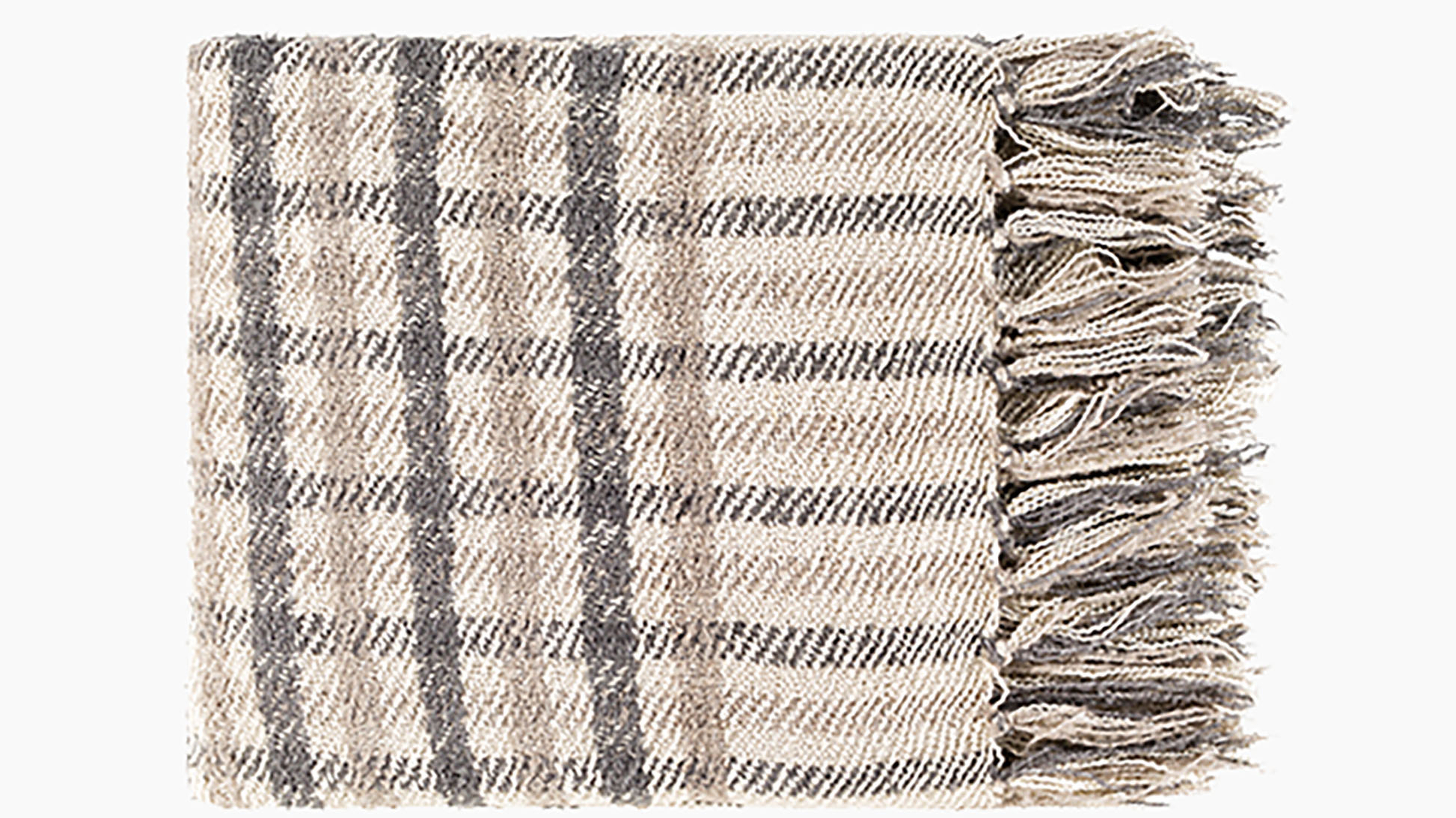 Picnic Plaid Throw Blanket, Beige - The Inside