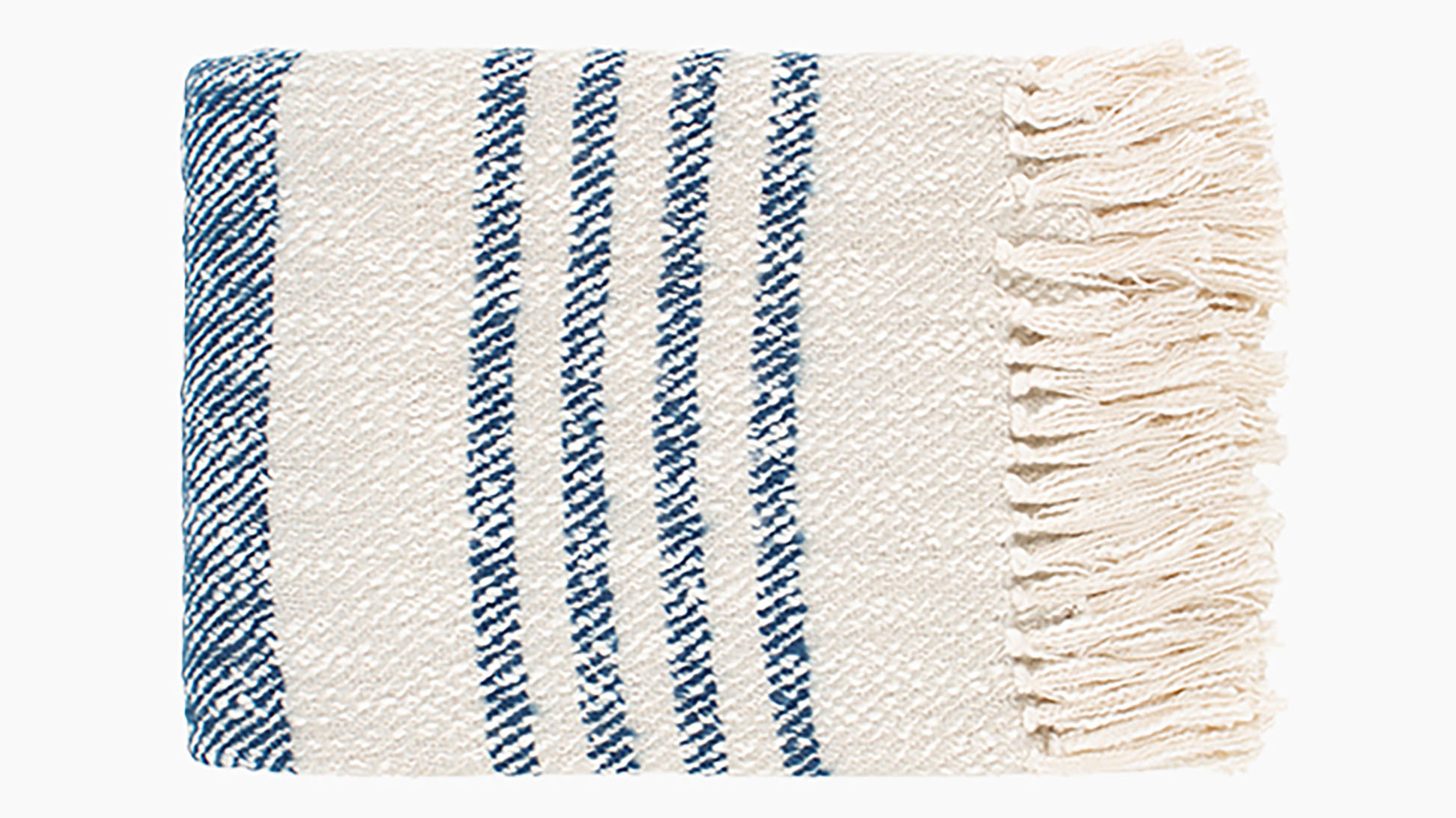 Cabin Stripe Throw Blanket, Navy - The Inside
