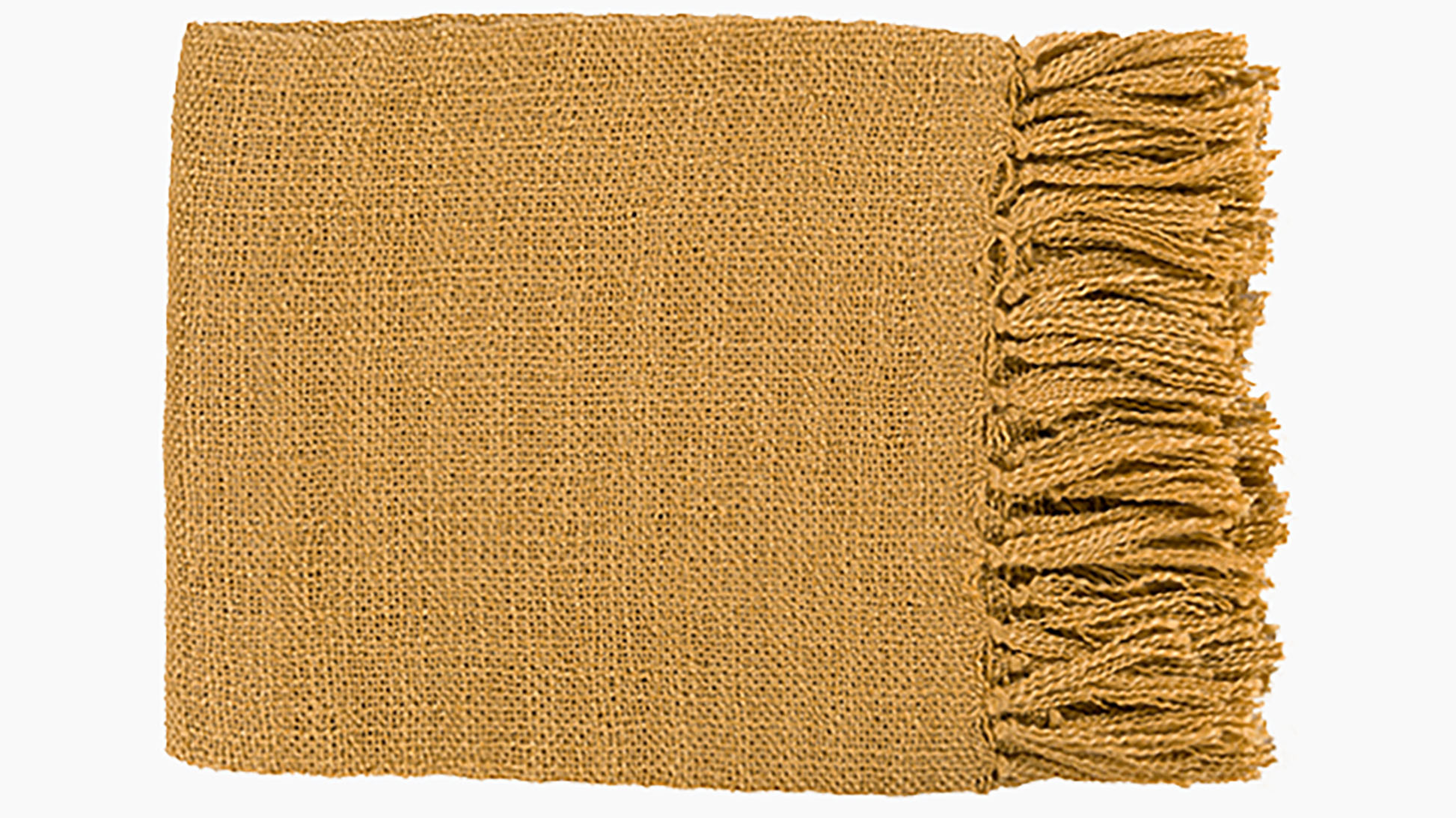 Fringe Throw Blanket, Mustard - The Inside