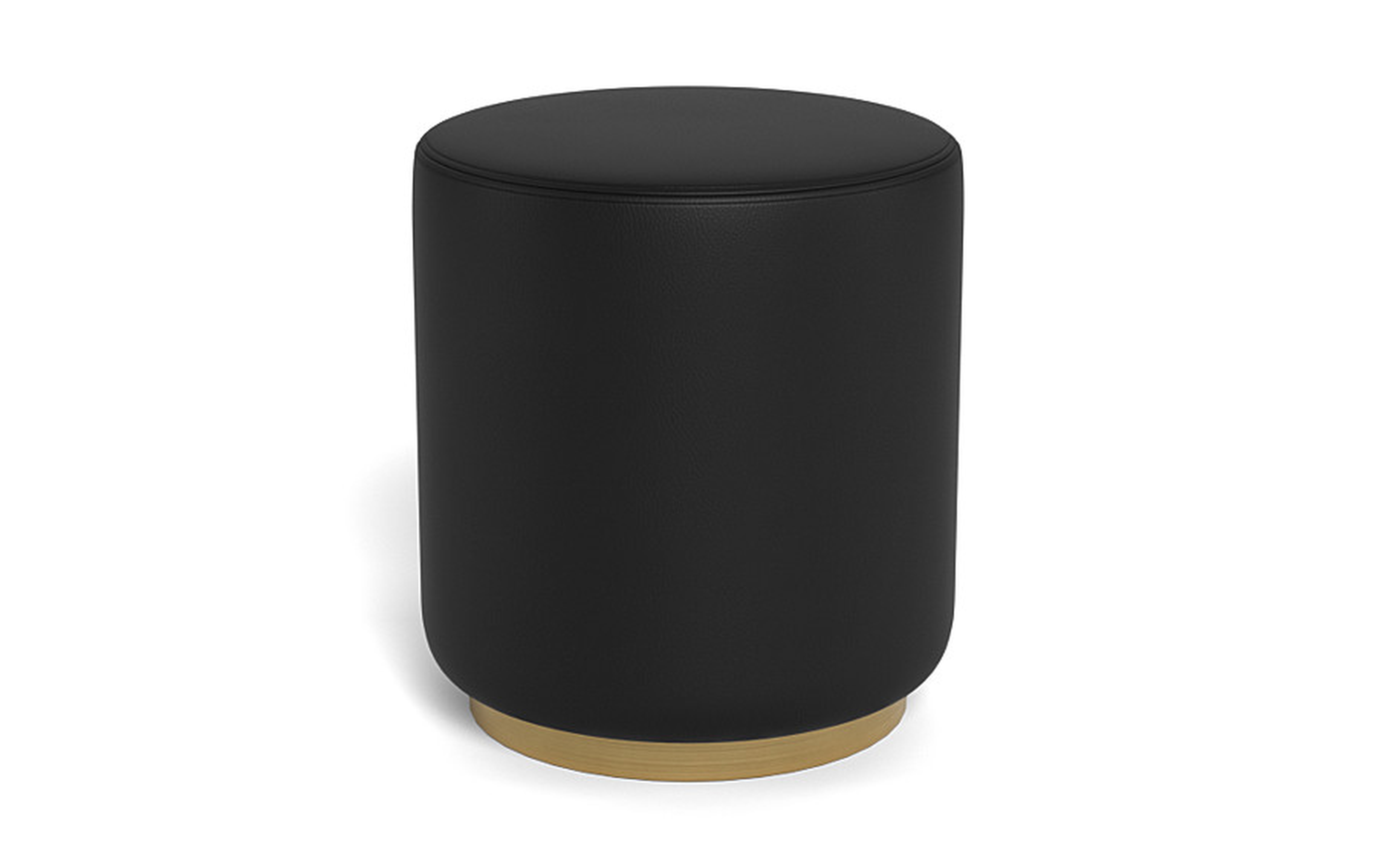 Fae Leather Small Round Ottoman - Interior Define