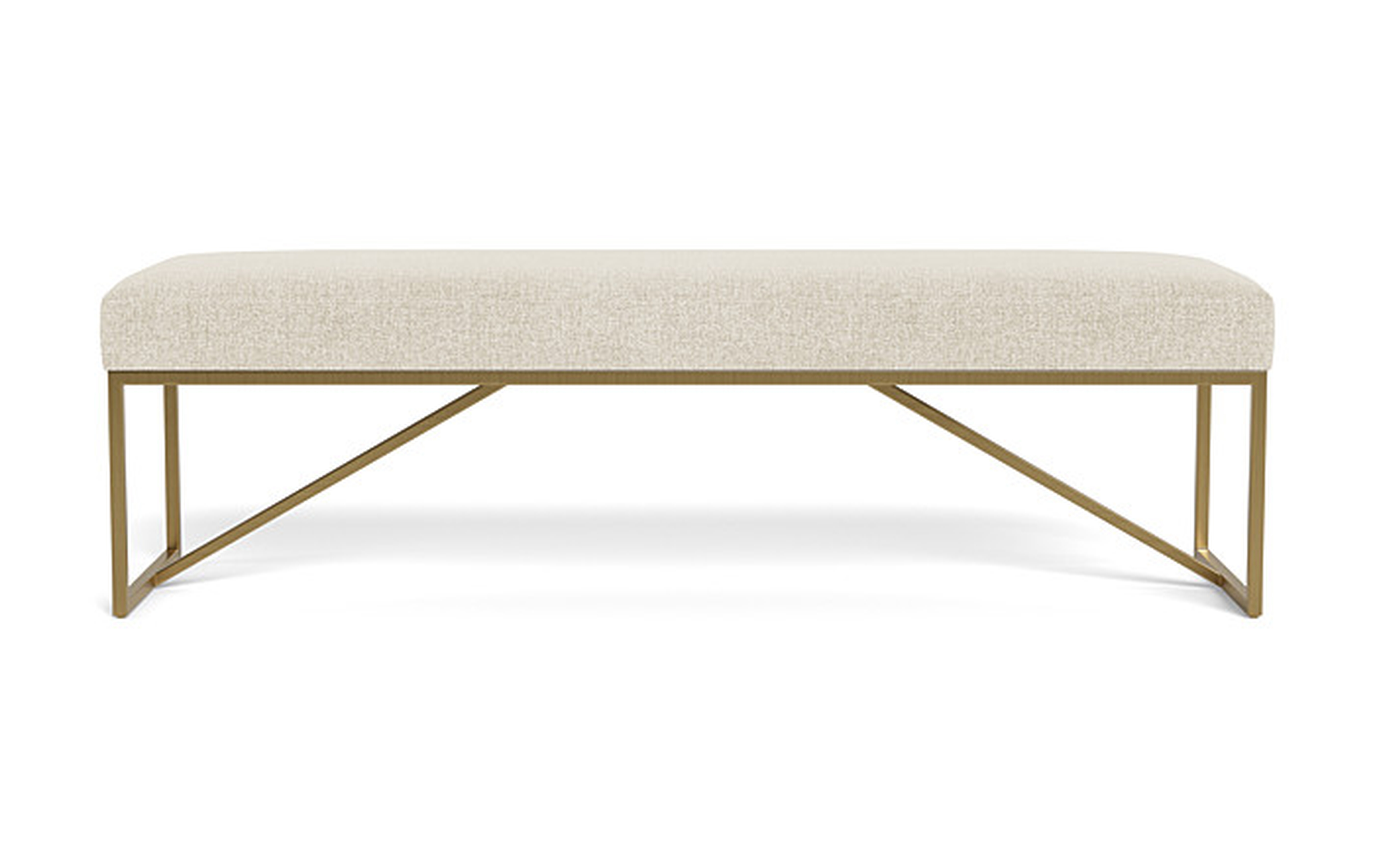 Otto Bench Oat Performance Pebble Knit - Matte Brass Otto Bench Leg - 60" - Interior Define