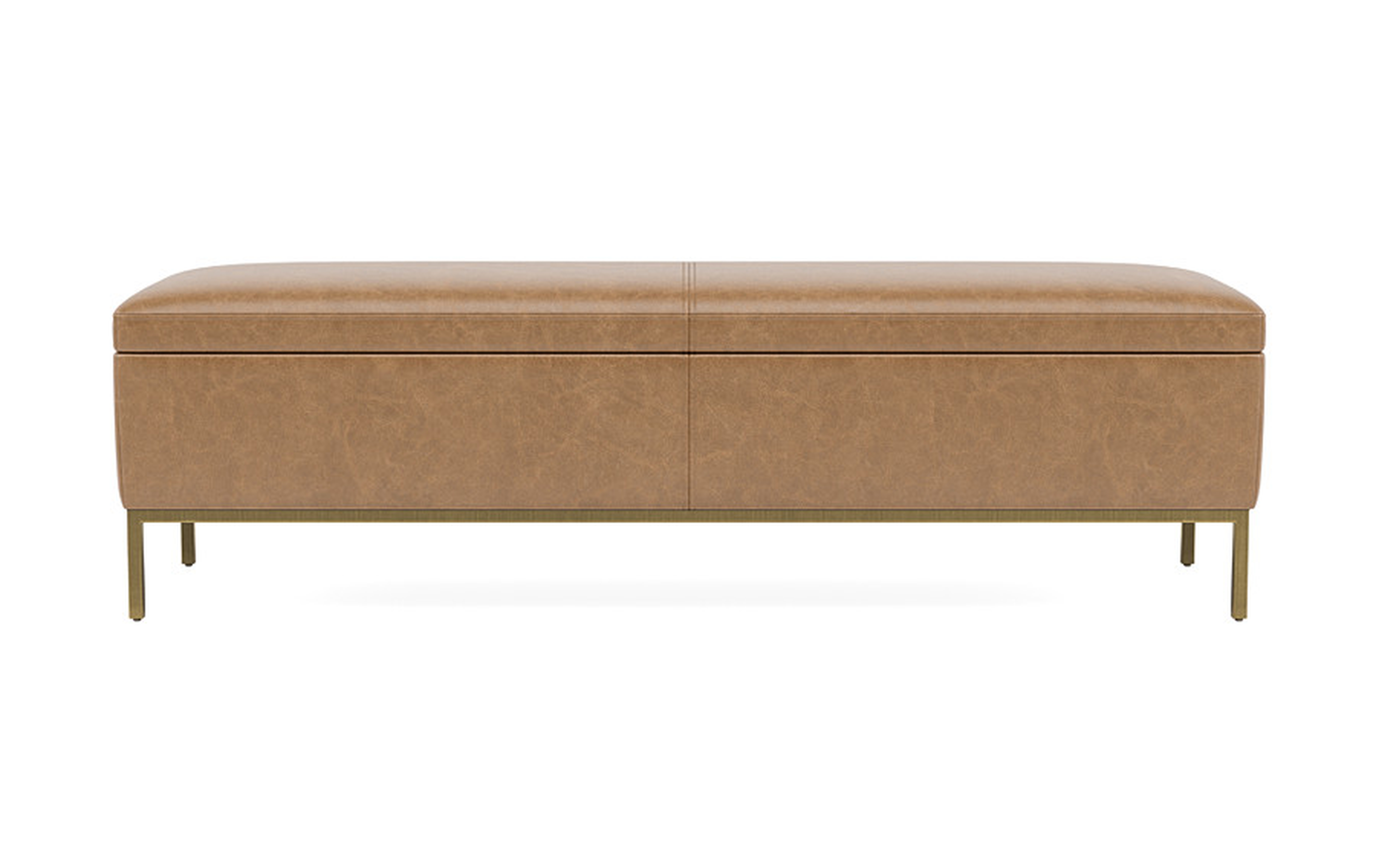 Miller Leather Storage Bench - Interior Define