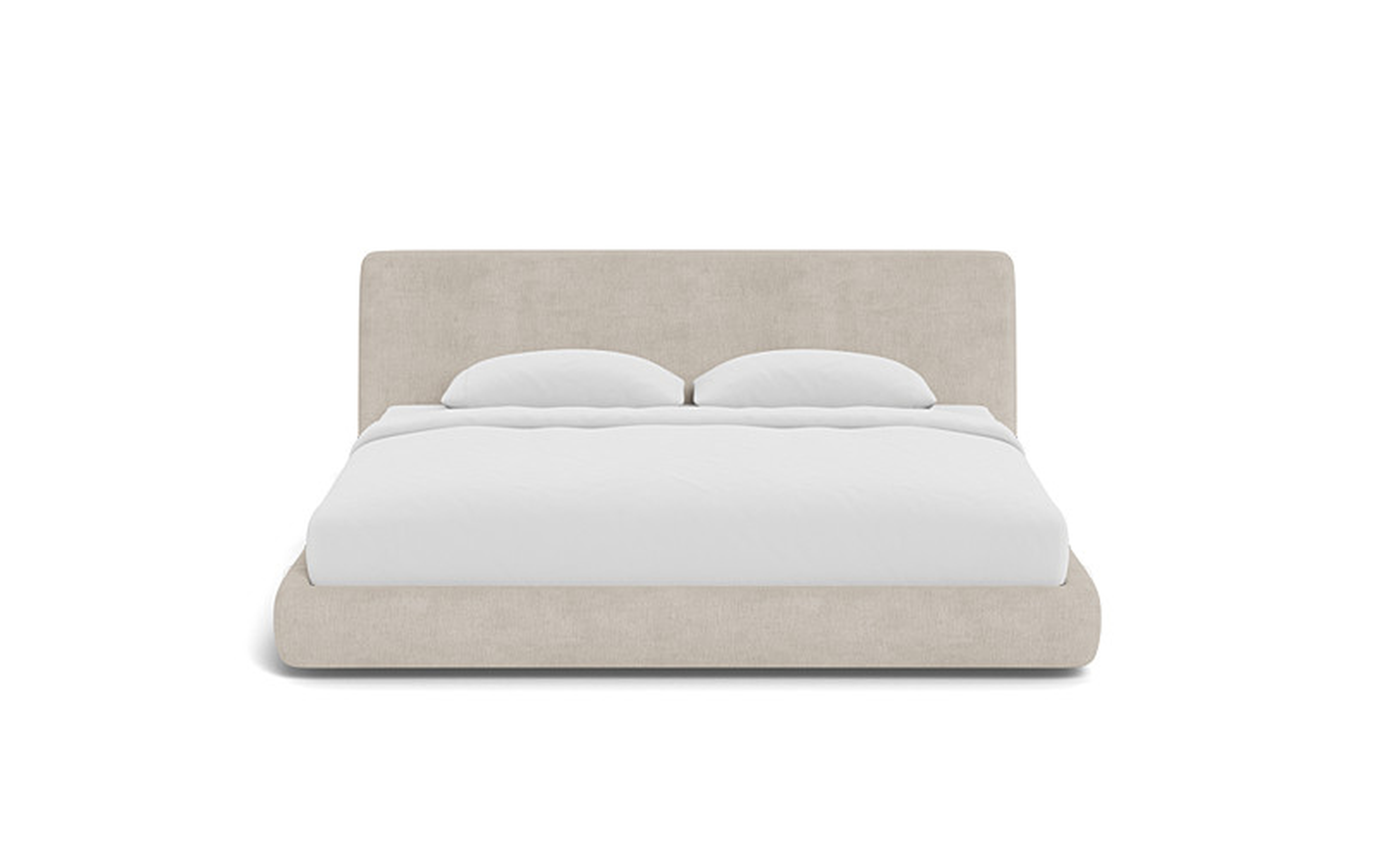 Kaleb Upholstered Platform King Bed / Bone Performance Antimicrobial Chenille - Interior Define
