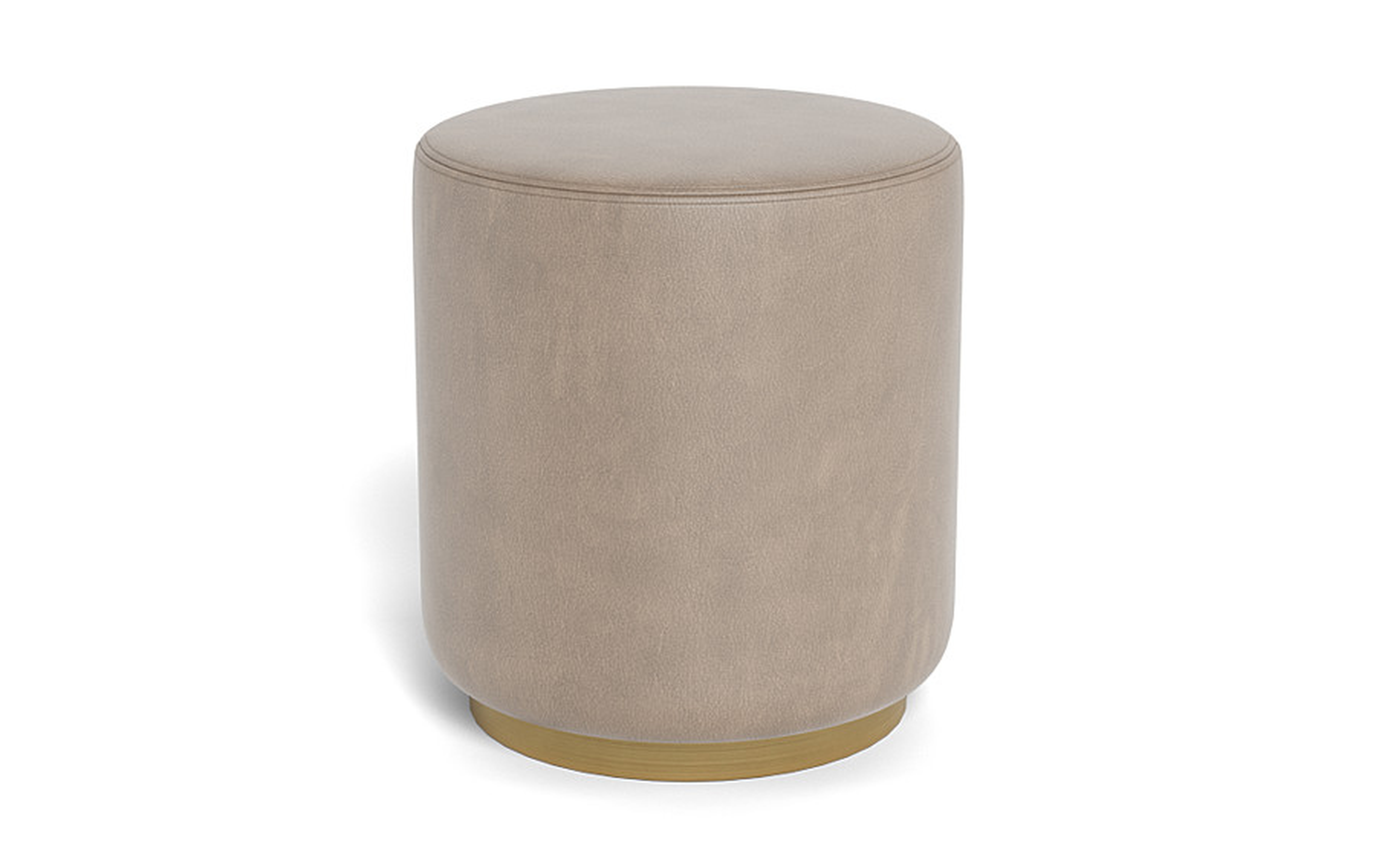 Fae Leather Small Round Ottoman - Interior Define