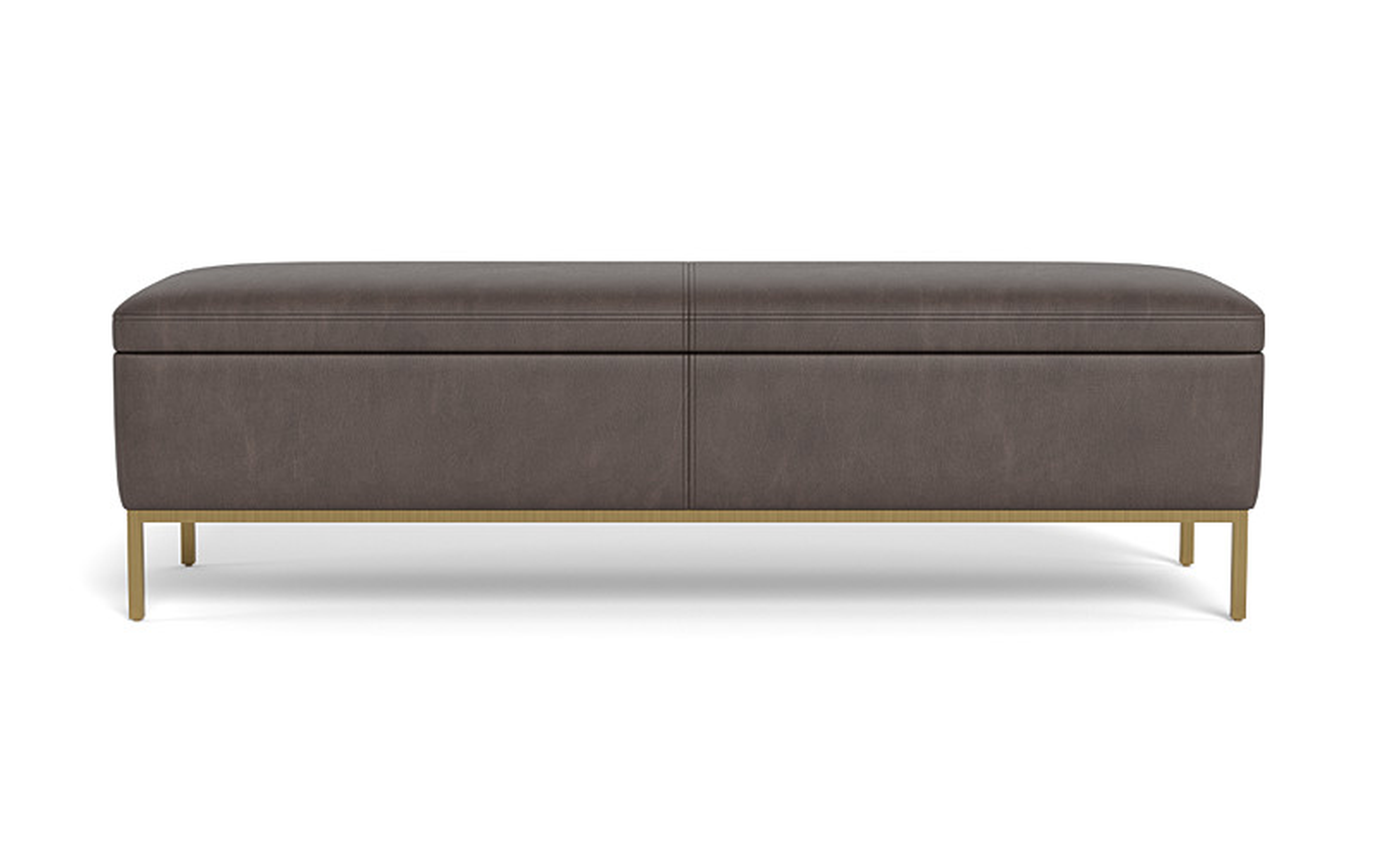 Miller Leather Storage Bench - Interior Define
