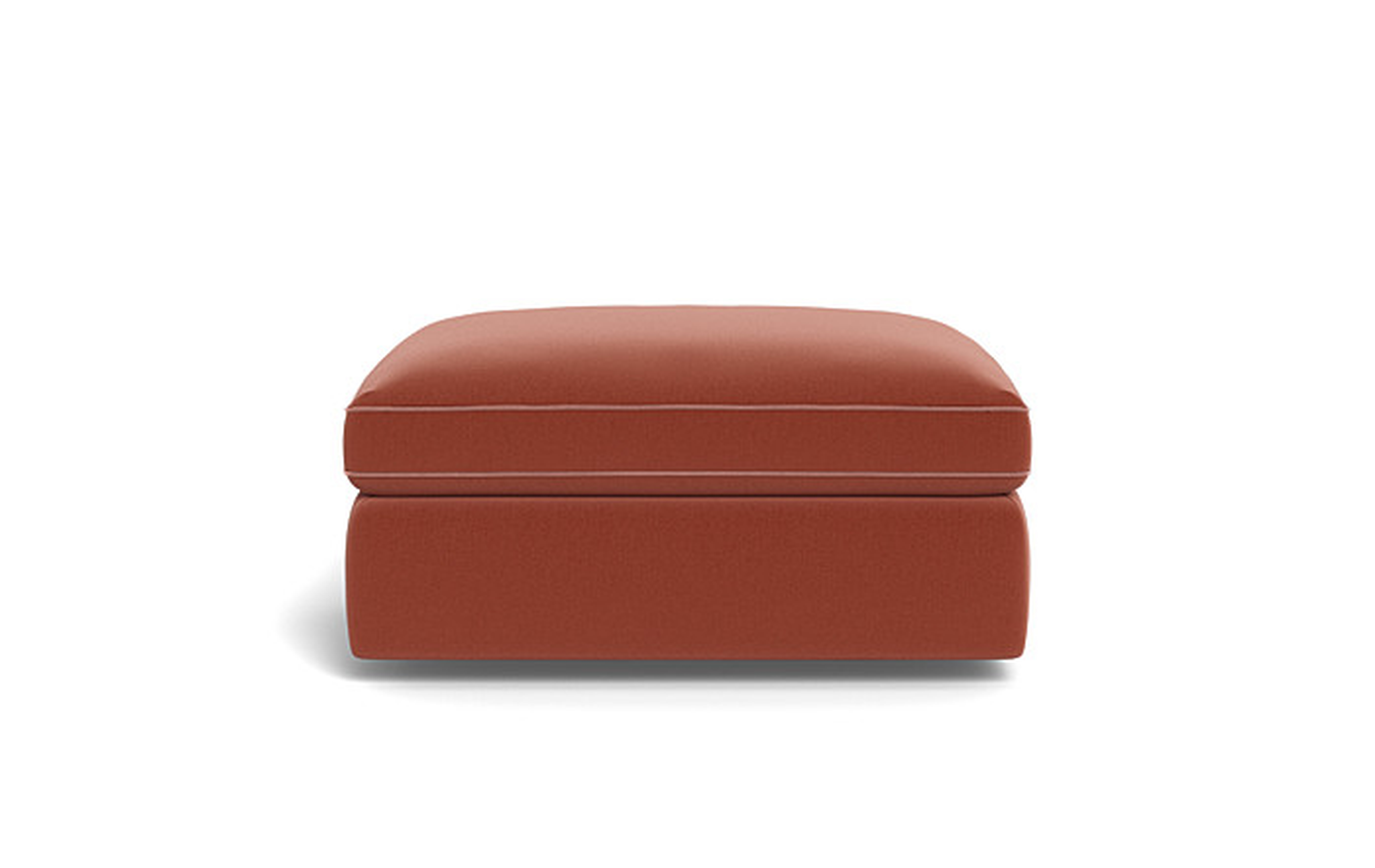 James Rectangle Ottoman with Contrast Piping and Storage Option - Interior Define