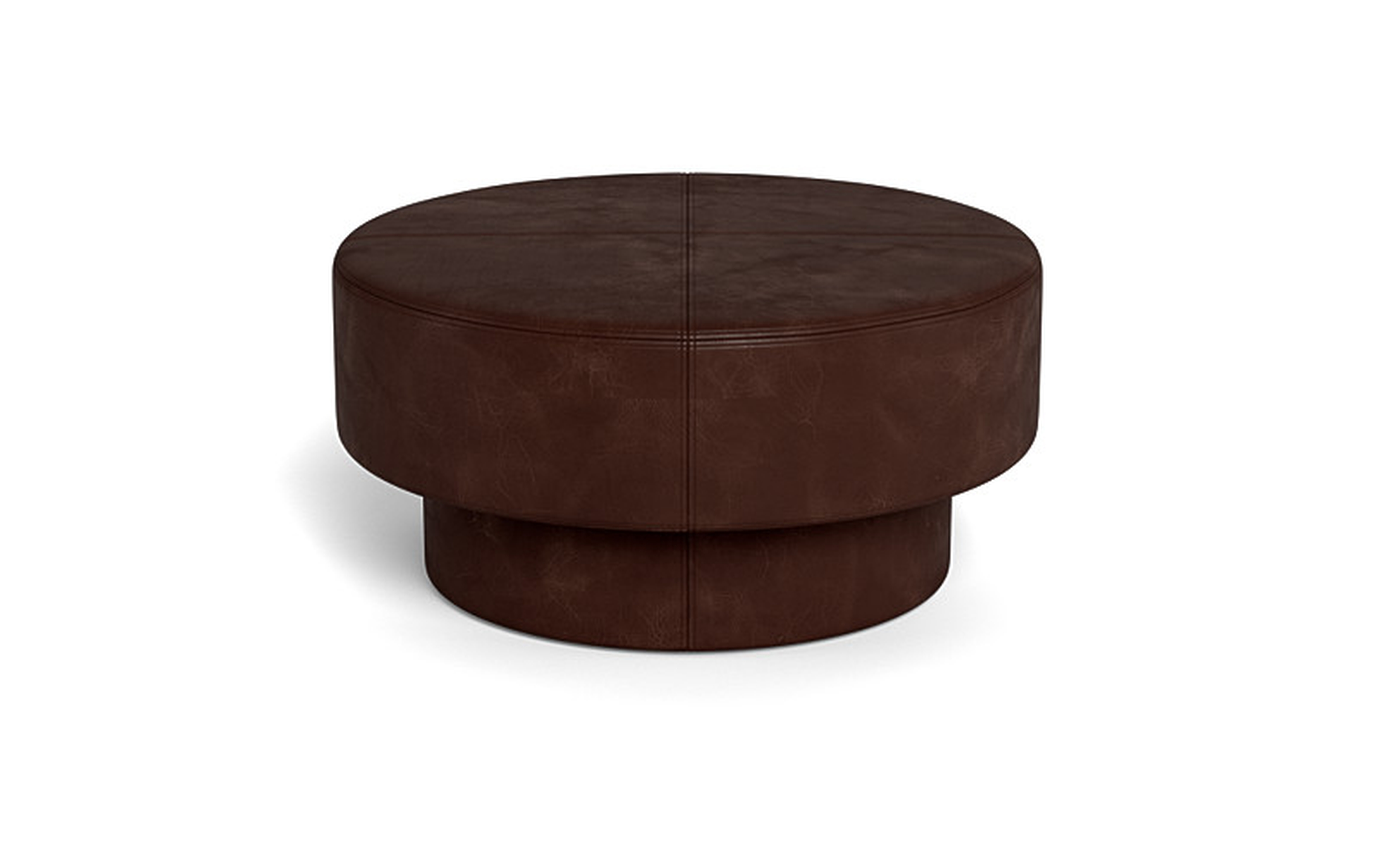 Benson Leather Footed Round - Interior Define