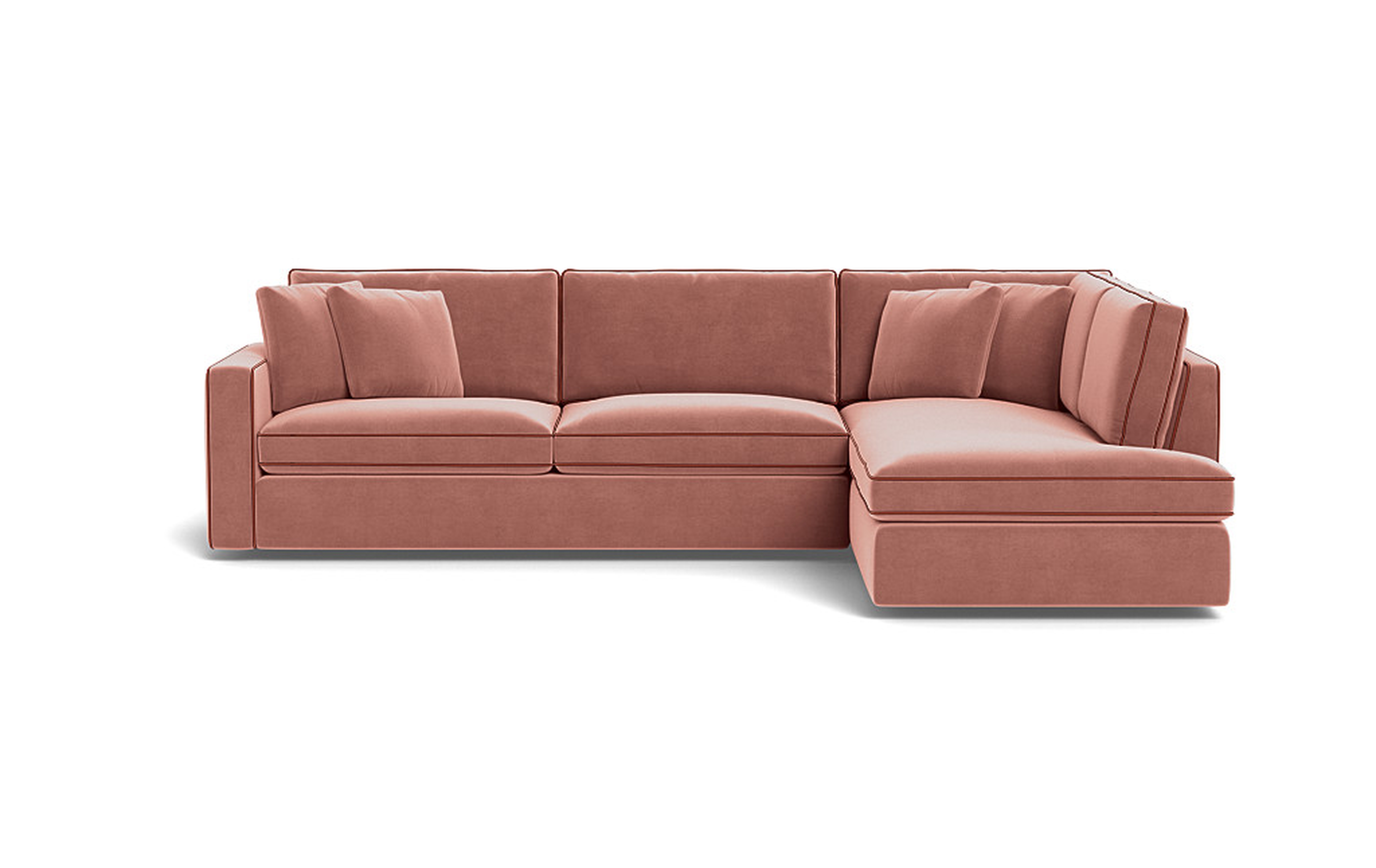 James 3-Seat  Bumper Sectional with Contrast Piping - Interior Define
