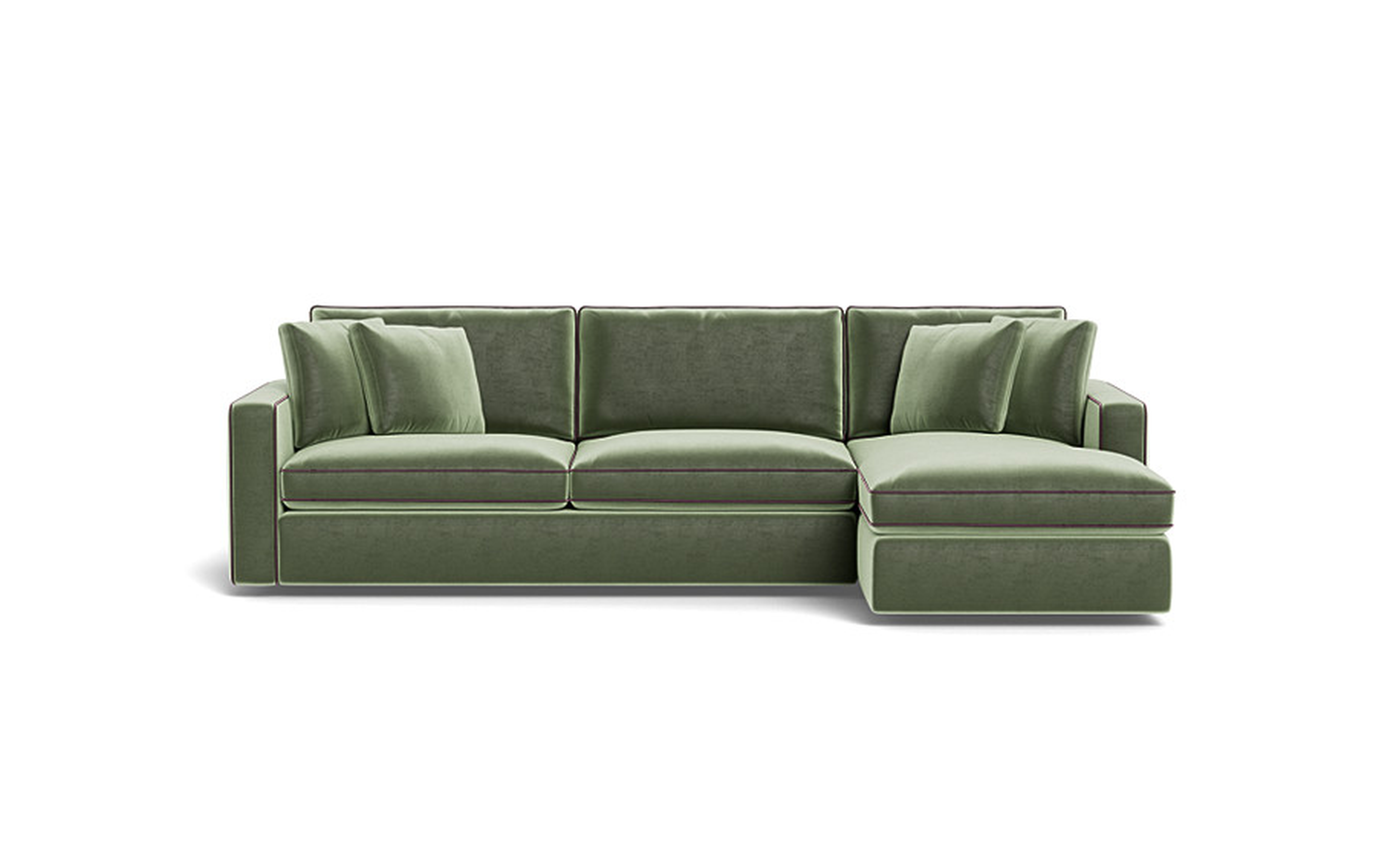 James 3-Seat  Chaise Sleeper Storage Sectional and Contrast Piping - Interior Define