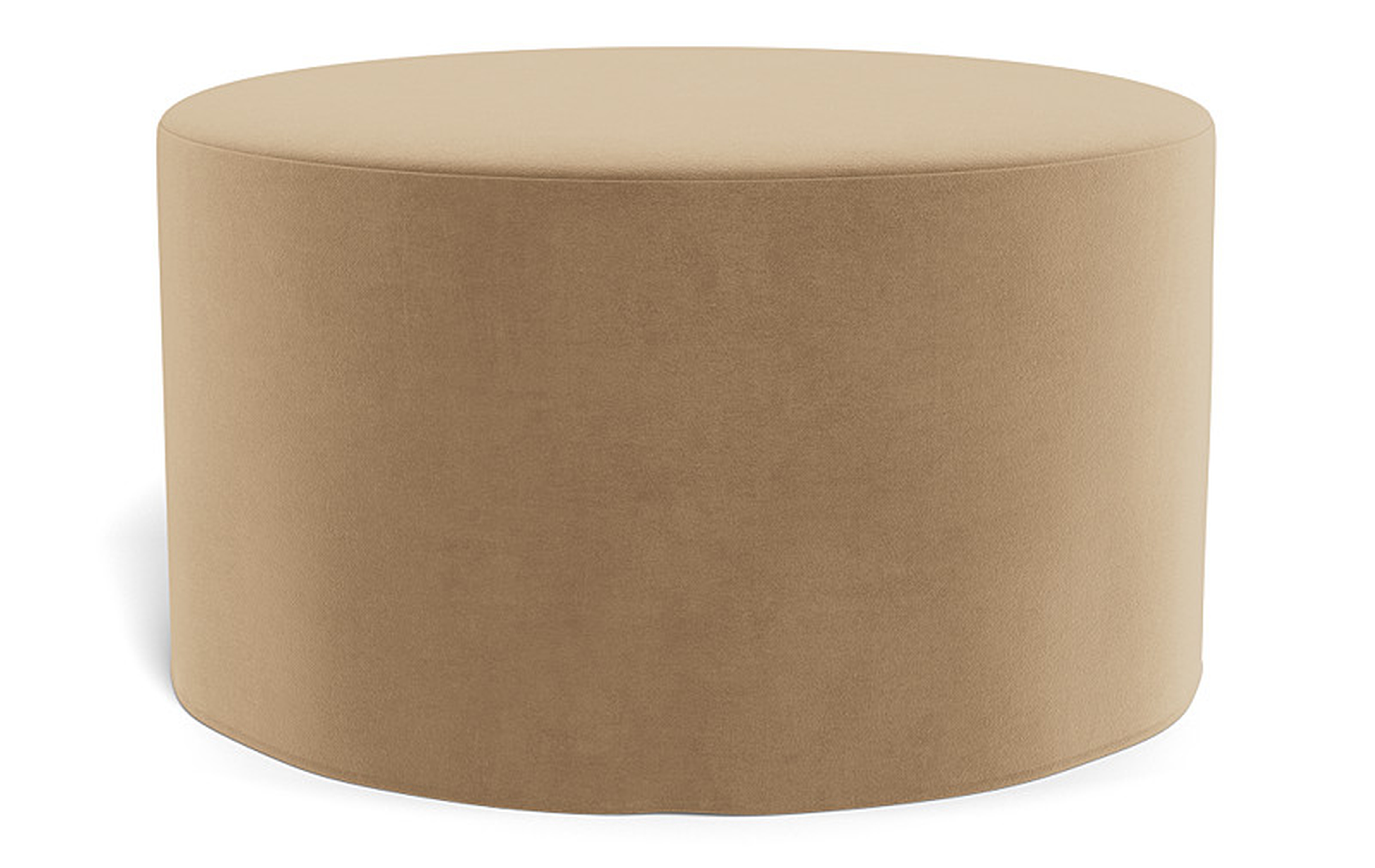 Dixon Slipcovered Round Ottoman - Interior Define