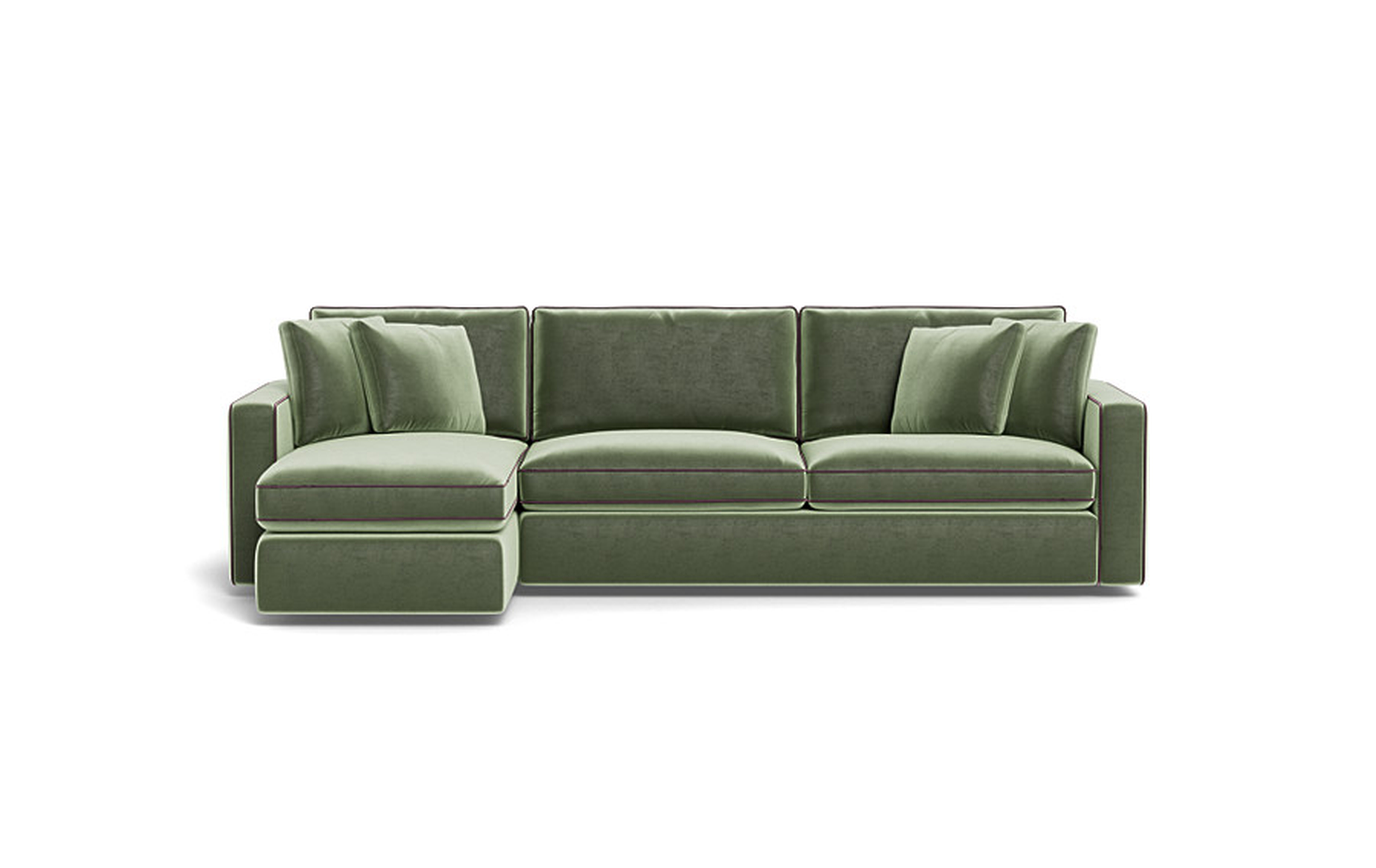 James 3-Seat  Chaise Sleeper Storage Sectional and Contrast Piping - Interior Define