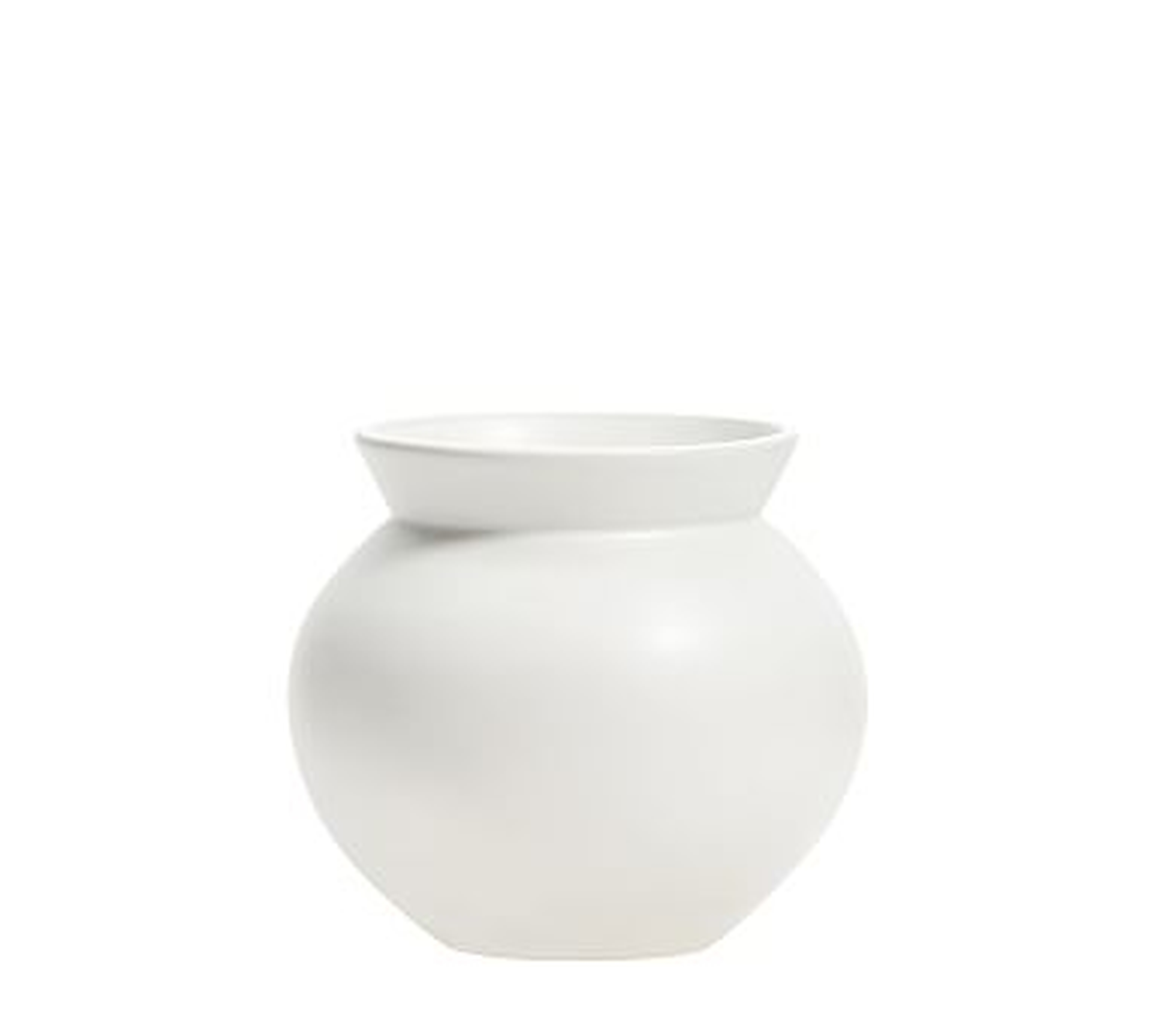 Mason Tapered Low Round Vase, Ivory - Pottery Barn