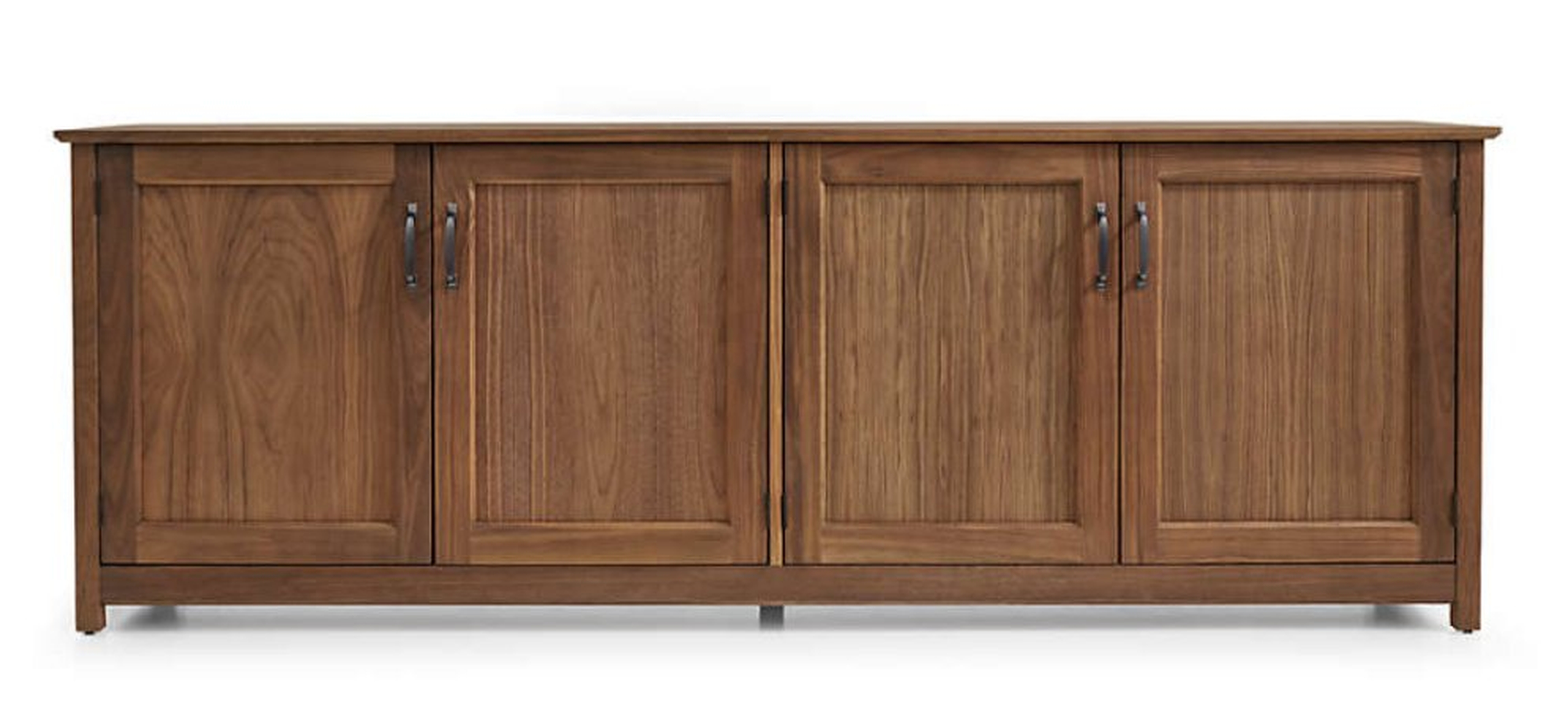 Ainsworth Walnut 85" Media Console with Glass/Wood Doors / Walnut - Crate and Barrel