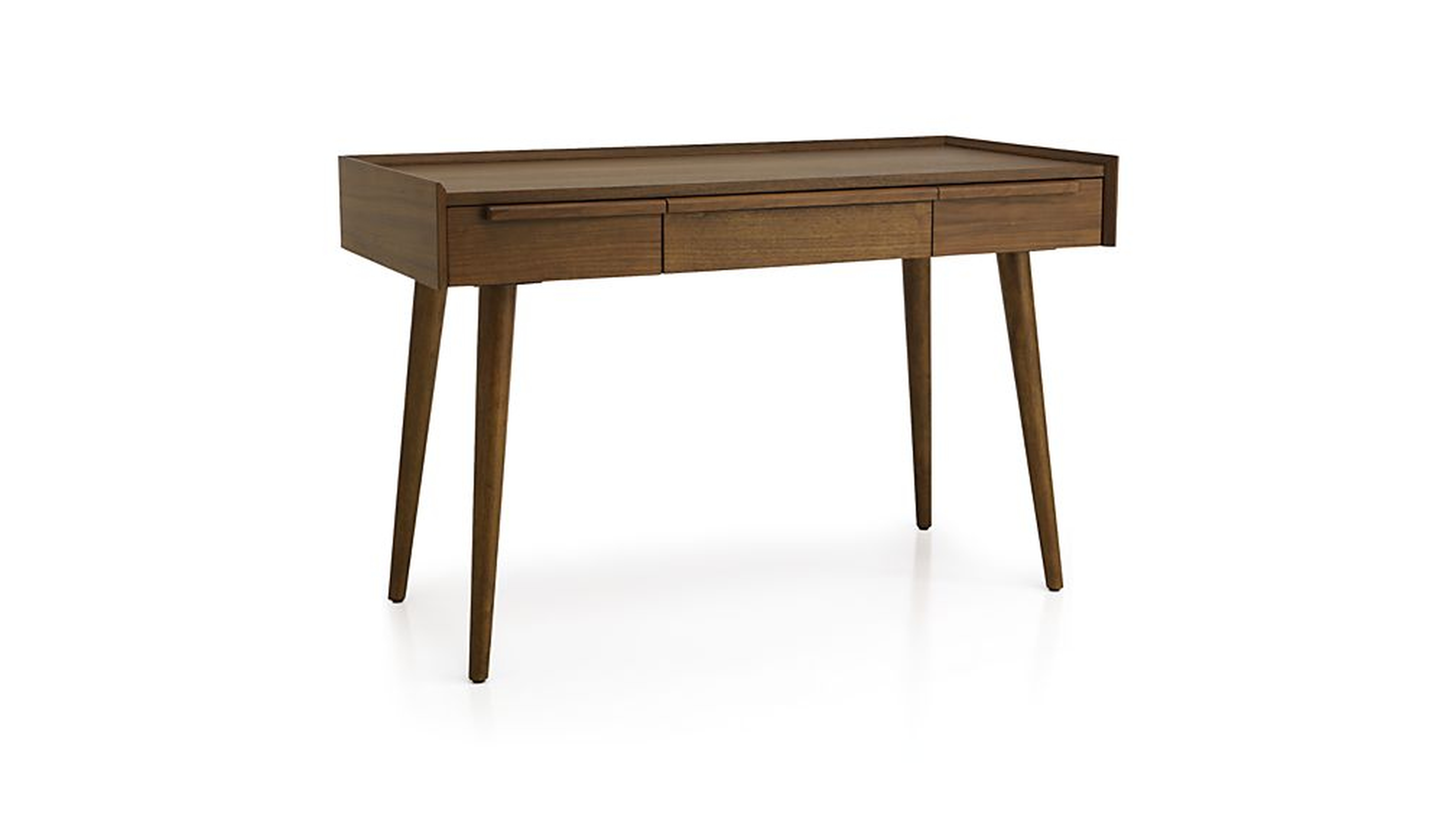 Tate Walnut Desk with Power Outlet - Crate and Barrel