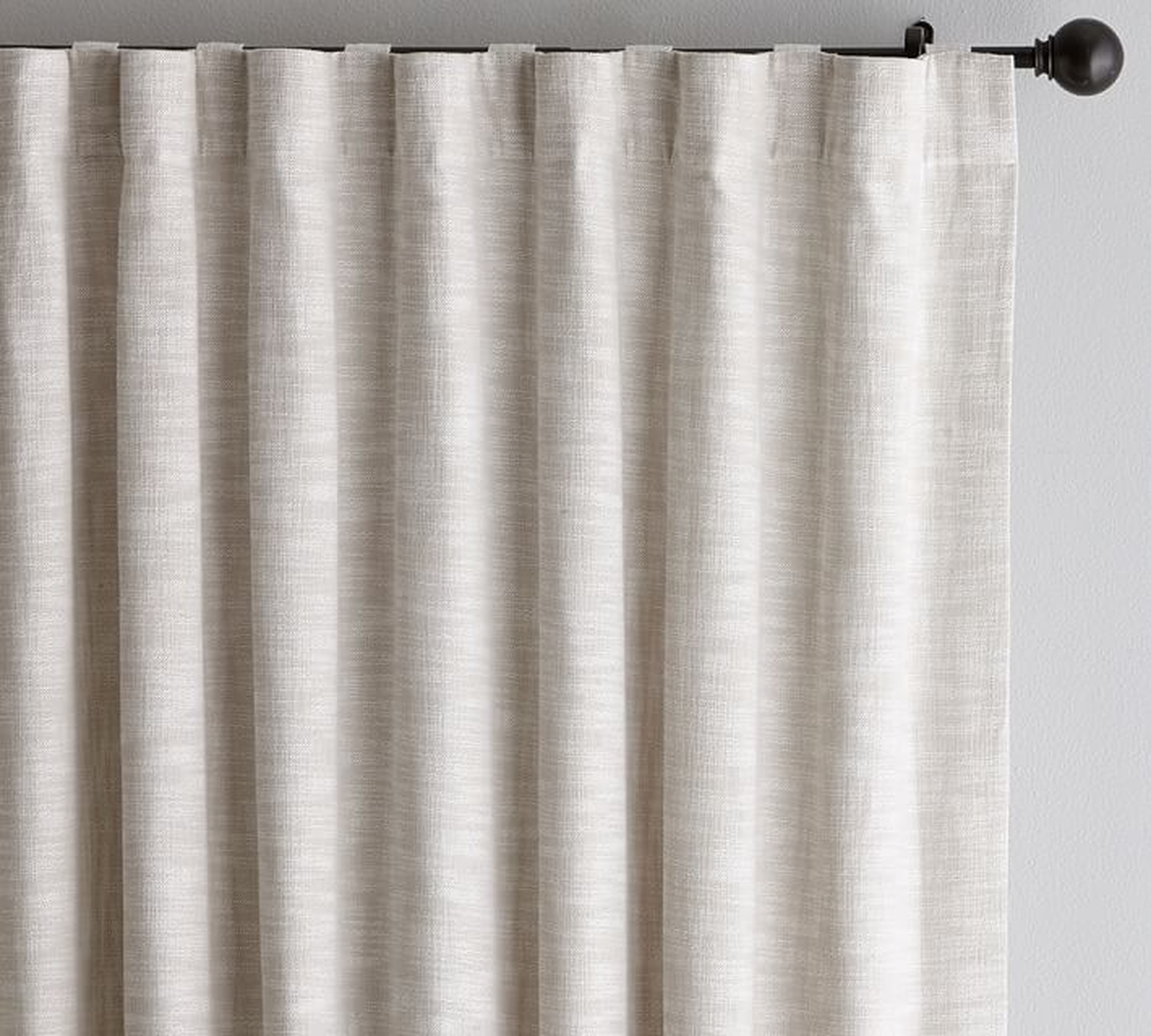Seaton Textured Cotton Rod Pocket, Cotton Unlined Curtain, 100" x 108", Neutral - Pottery Barn