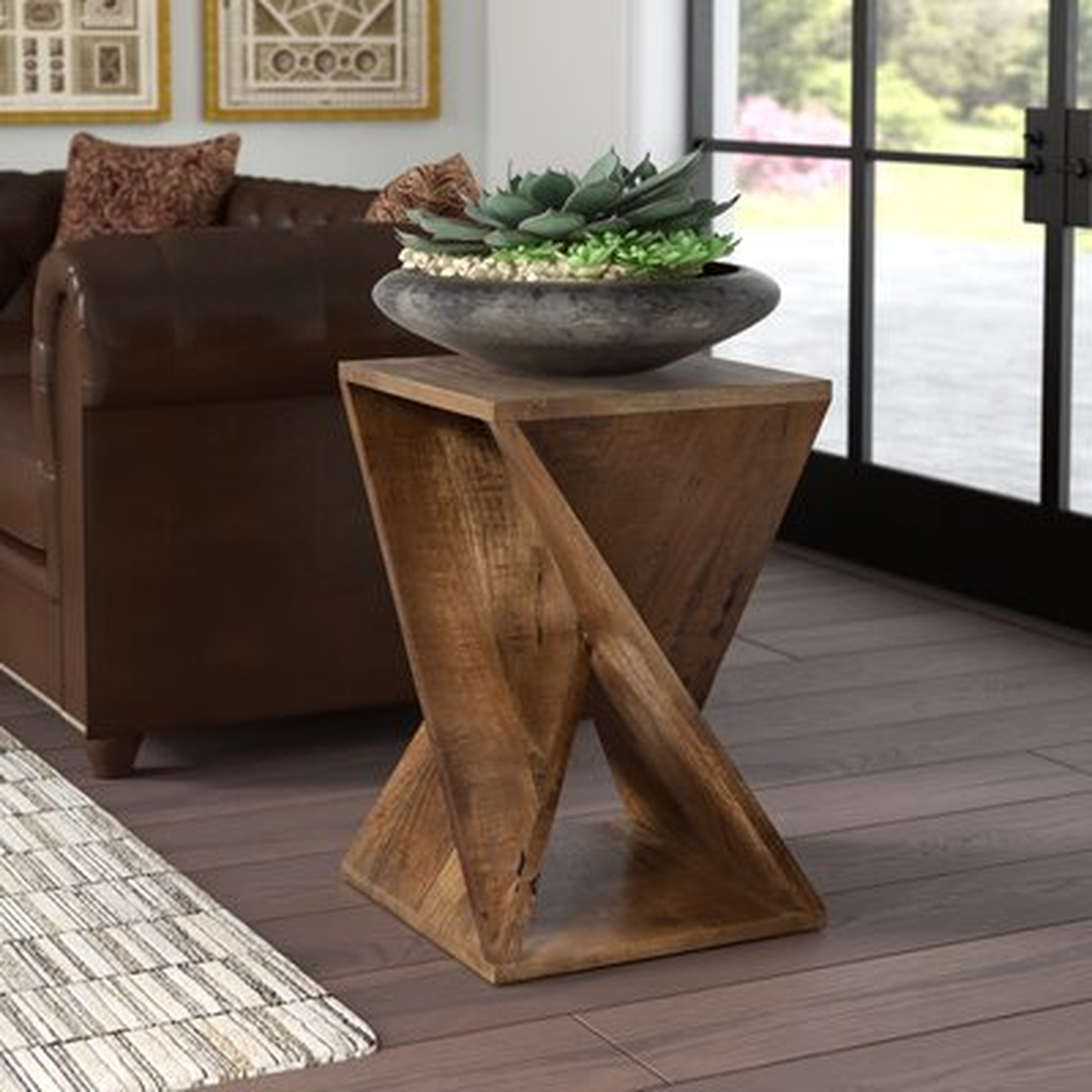 Leilla Solid Wood Abstract End Table - Wayfair