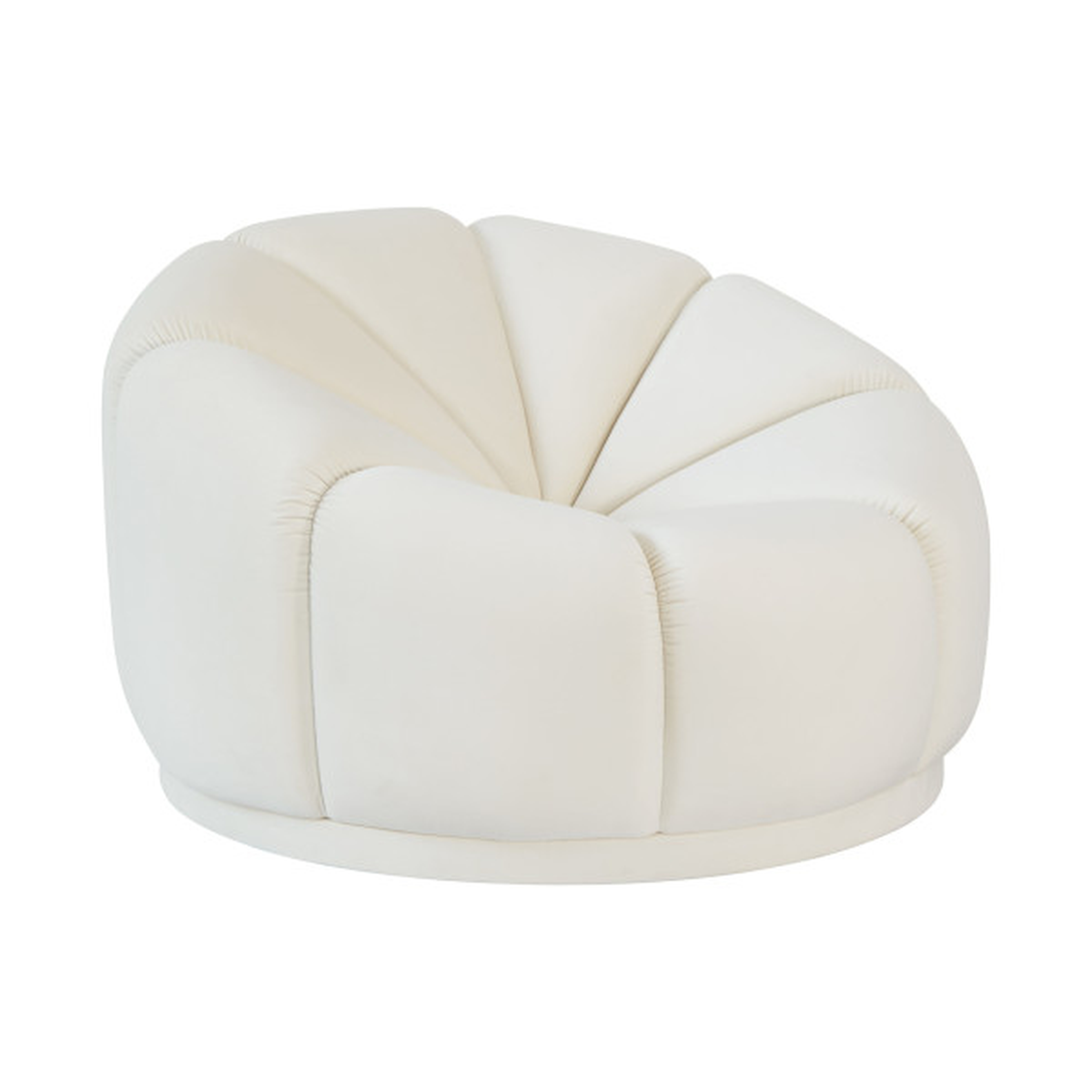 Marshmallow Cream Velvet Lounge Chair - Maren Home