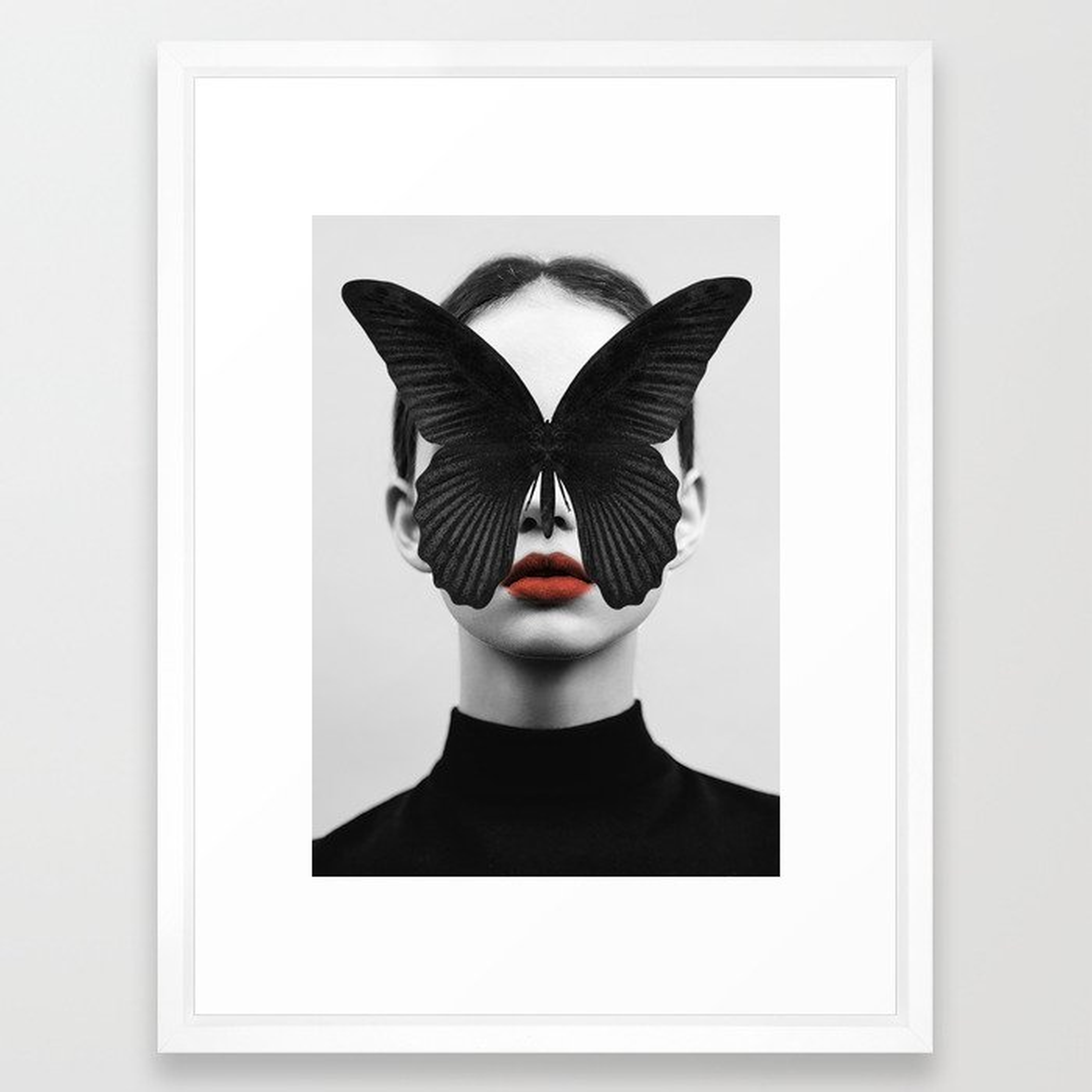 BLACK BUTTERFLY Framed Art Print - Society6