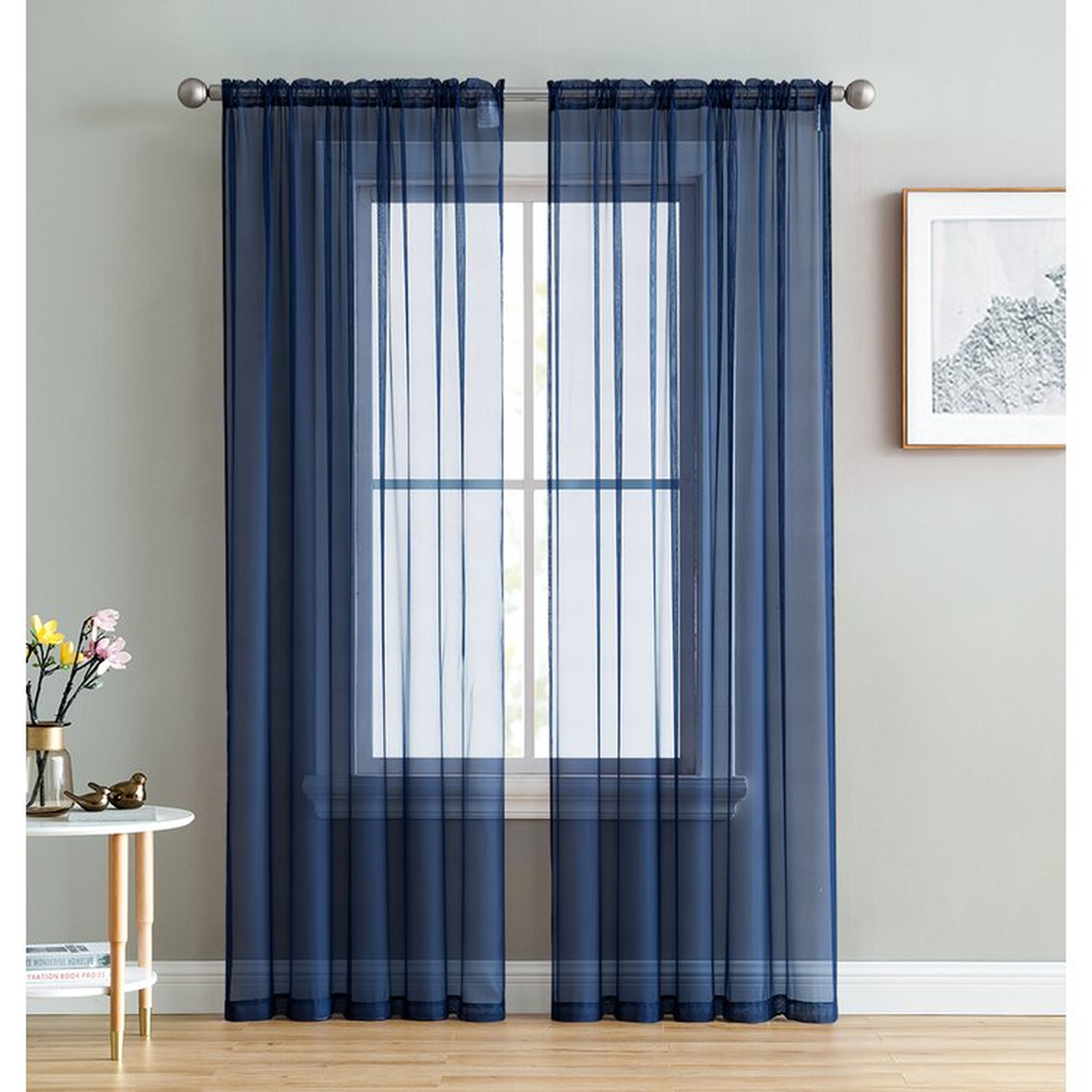 Janell Solid Sheer Rod Pocket Curtain Panels (Set of 2) - Wayfair