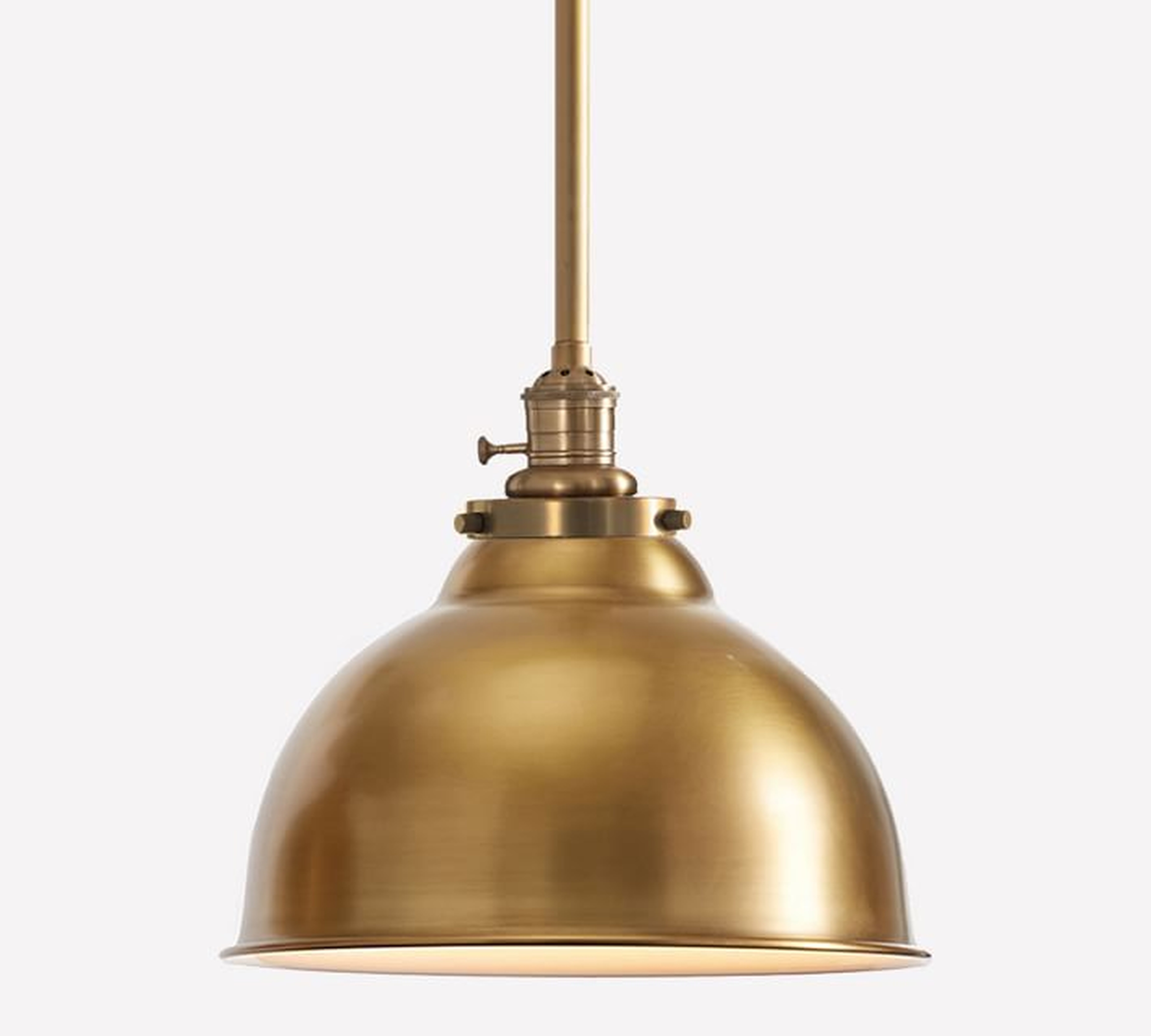 PB Classic Metal Bell Pendant Hood + 6' Brass Pole Kit, Large - Pottery Barn