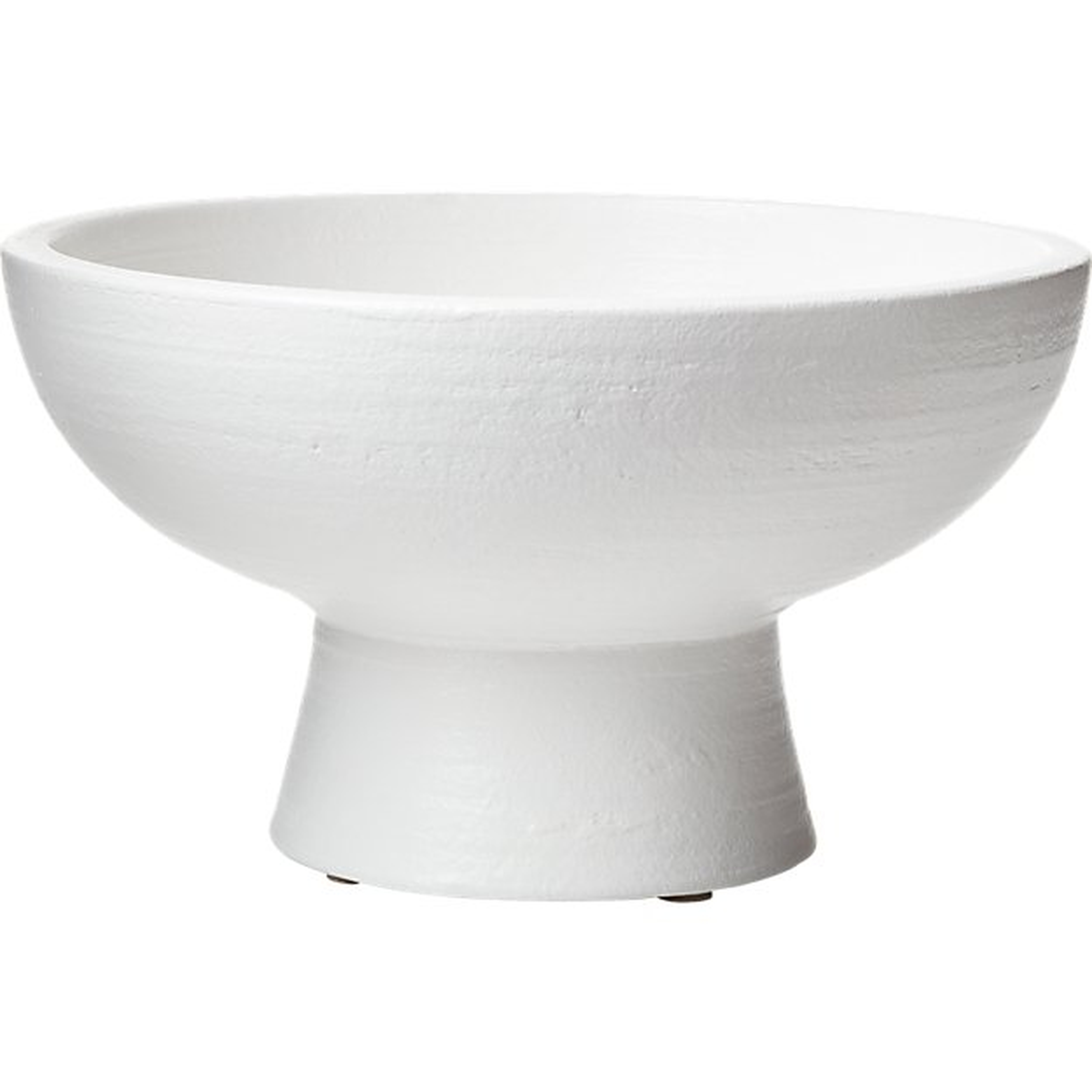 White Ceramic Pedestal Bowl - CB2