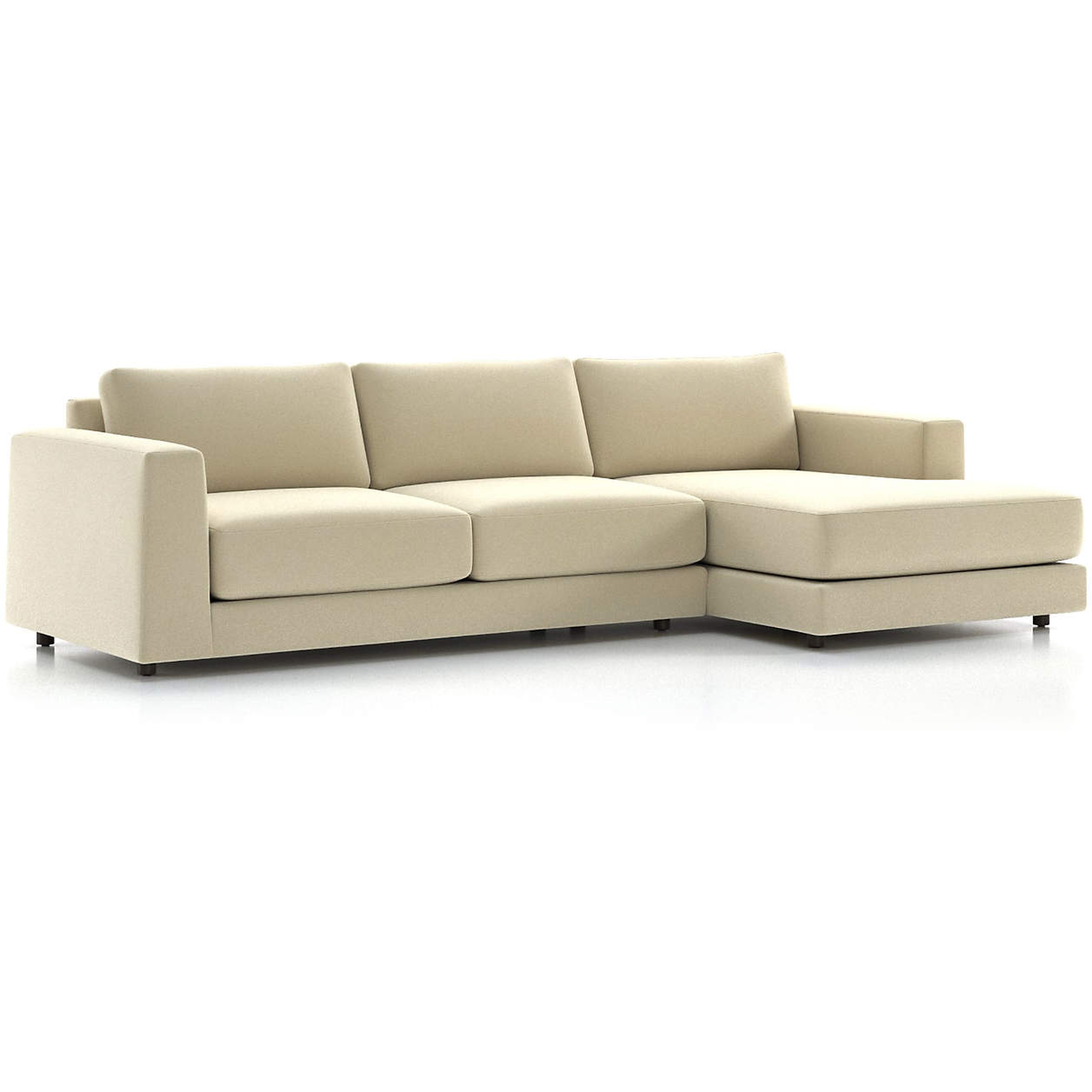 Peyton 2-Piece Sectional - Van Gogh, Oyster - Crate and Barrel