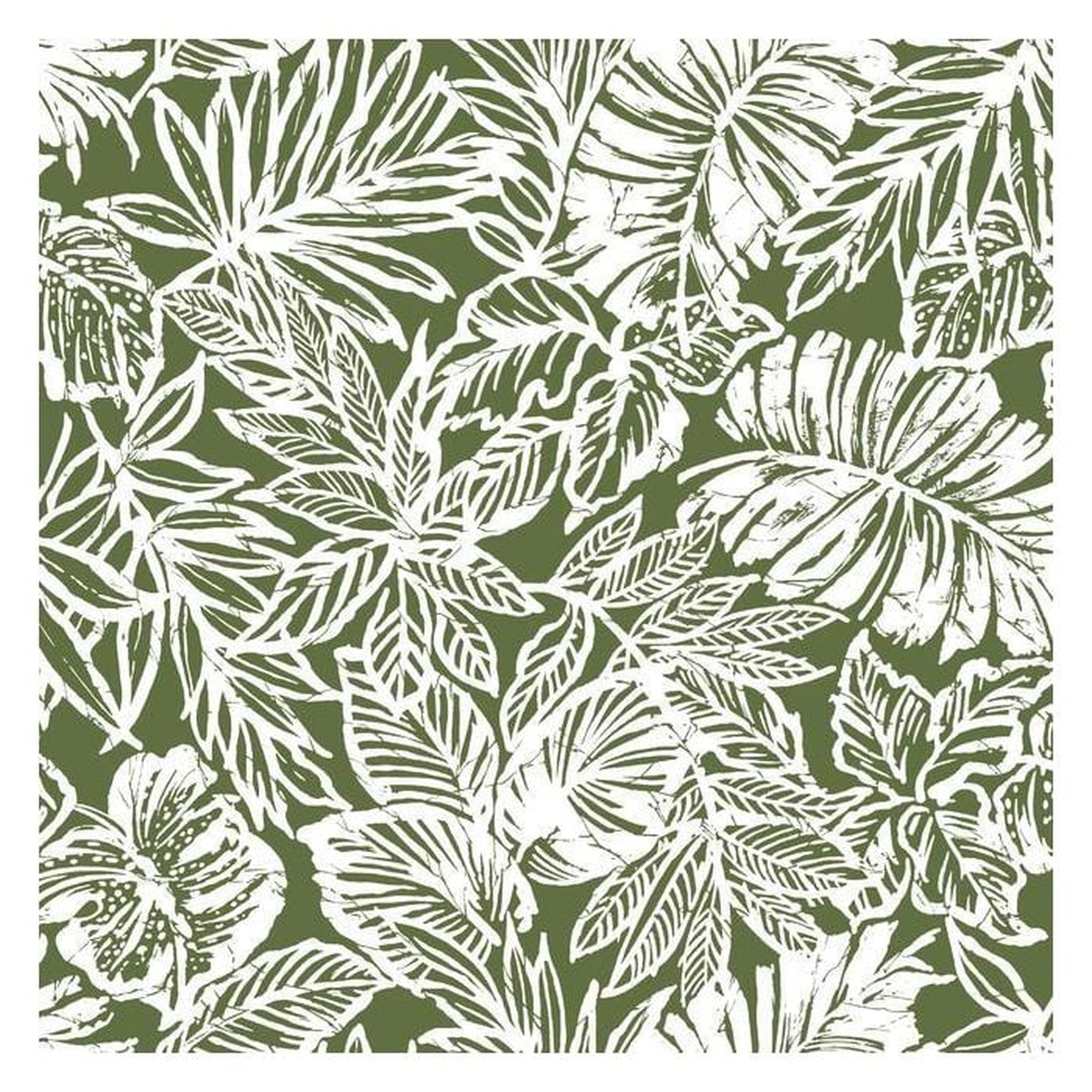 Batik Tropical Leaf Peel and Stick Wallpaper - York Wallcoverings