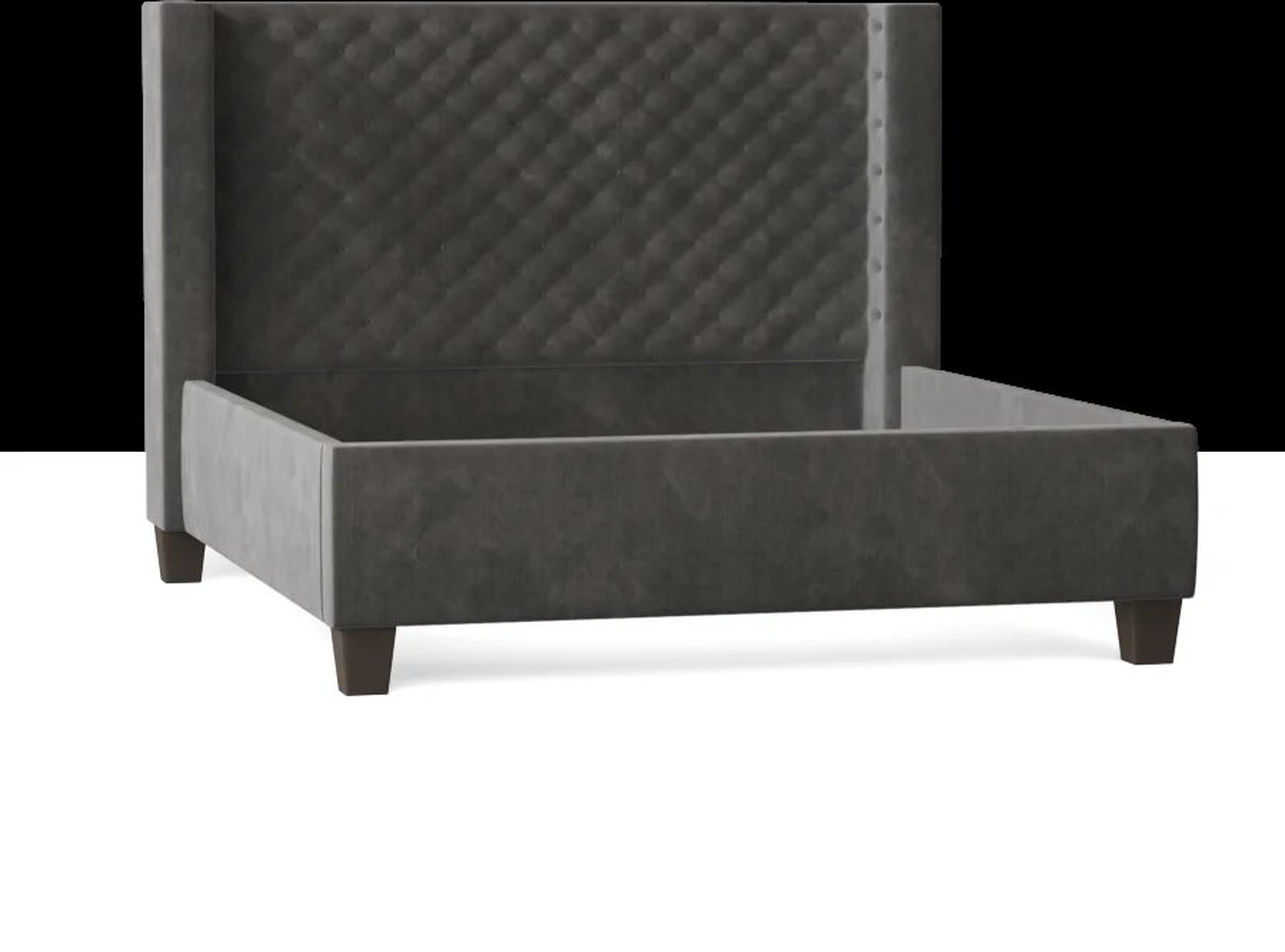 My Chic Nest Bren Upholstered Standard Bed Body Fabric: Bella Black, Leg Color: Silver, Size: King - Perigold