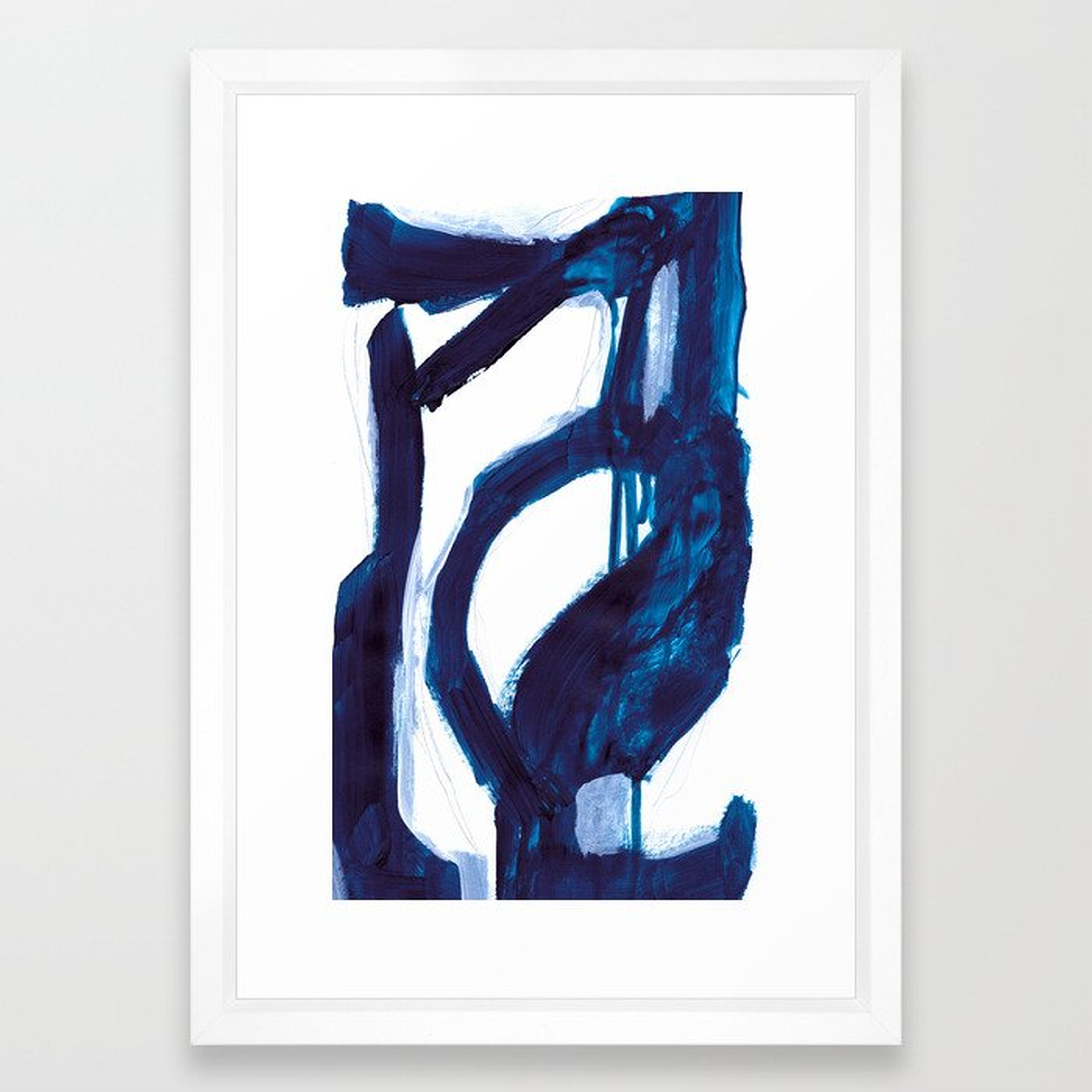 Blue Abstract Framed Art Print -Vector white - 15" x 21" - Society6