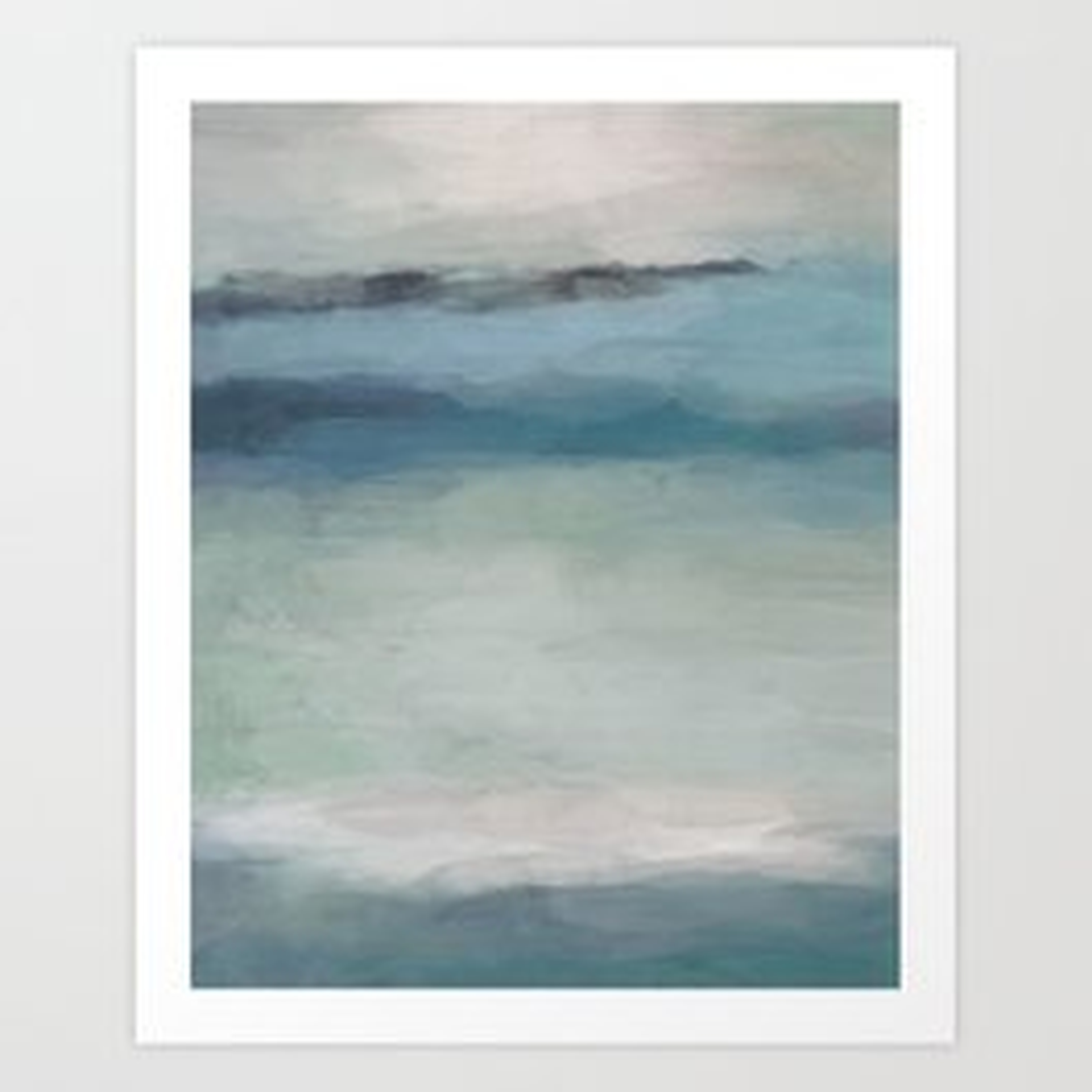 Abstract Painting, Light Blue, Teal, Sage Green  By Rachel Elise framed art print - Society6