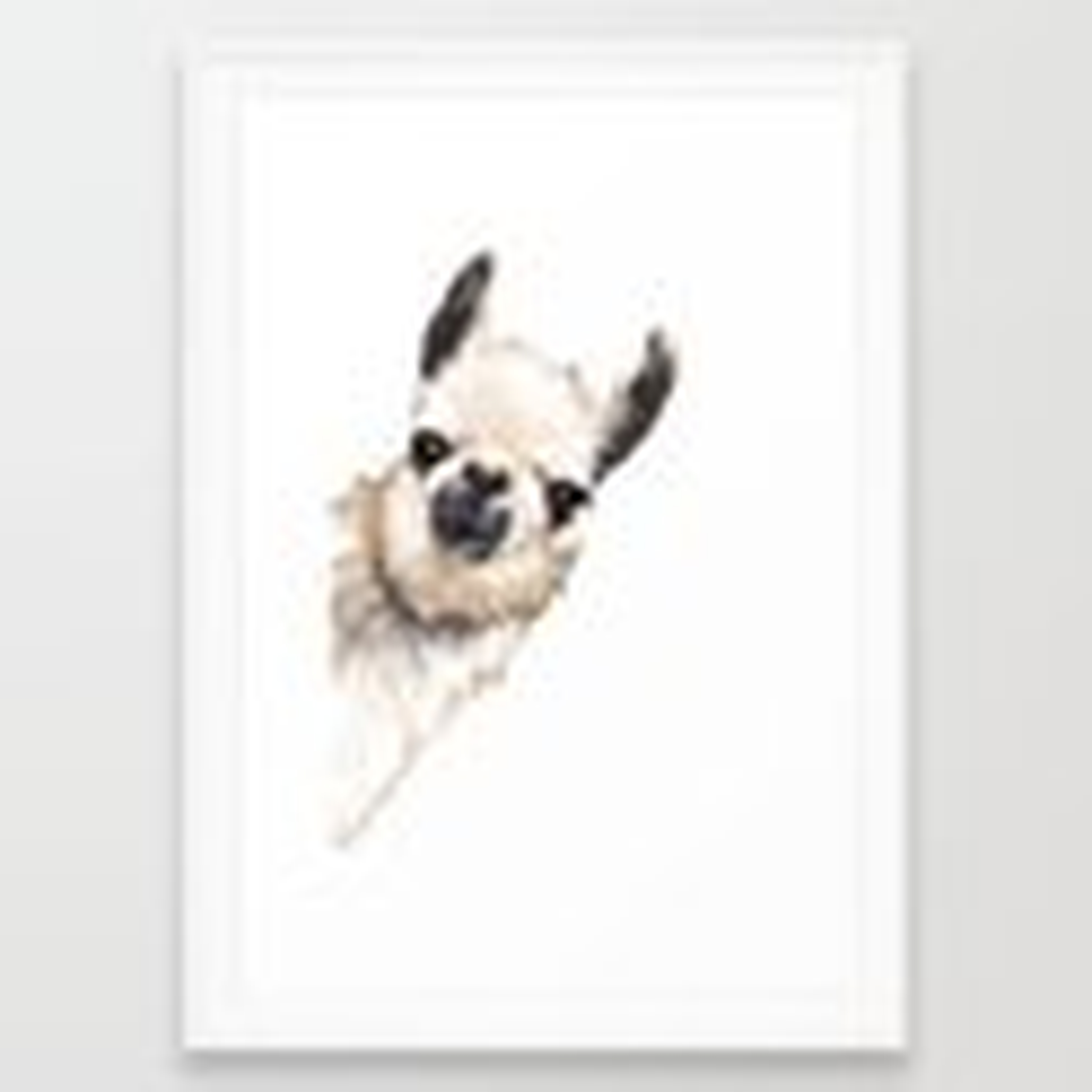 Sneaky Llama White Framed Art Print - Society6